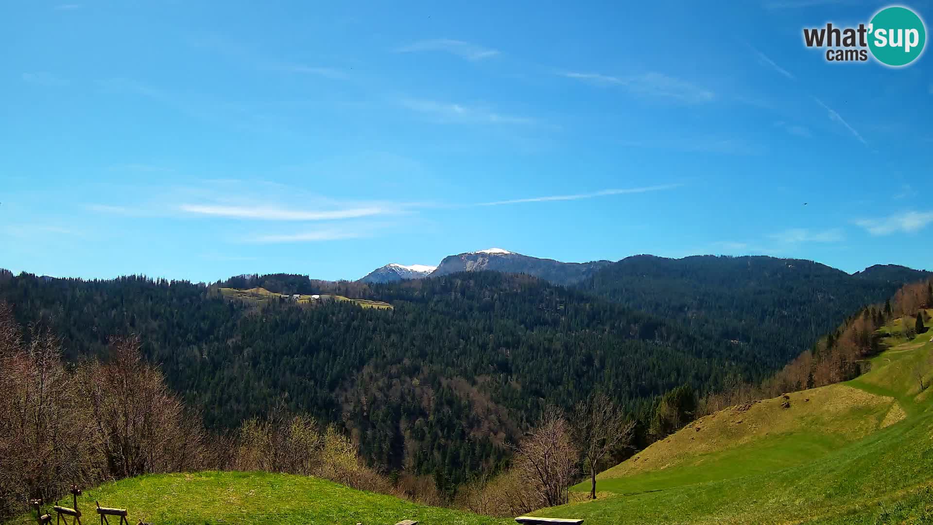 Spletna kamera Brunarica Dražgoše – Pogled v živo na Ratitovec (1666 m)