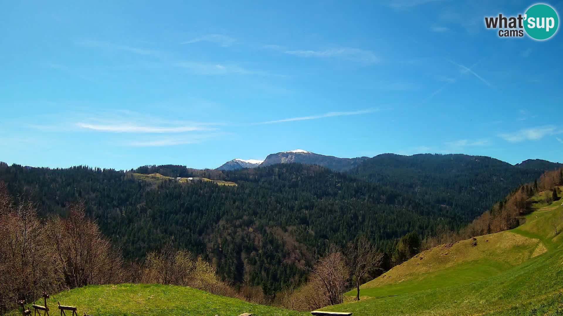 Webcam Brunarica Dražgoše – Live View of Ratitovec (1666 m)