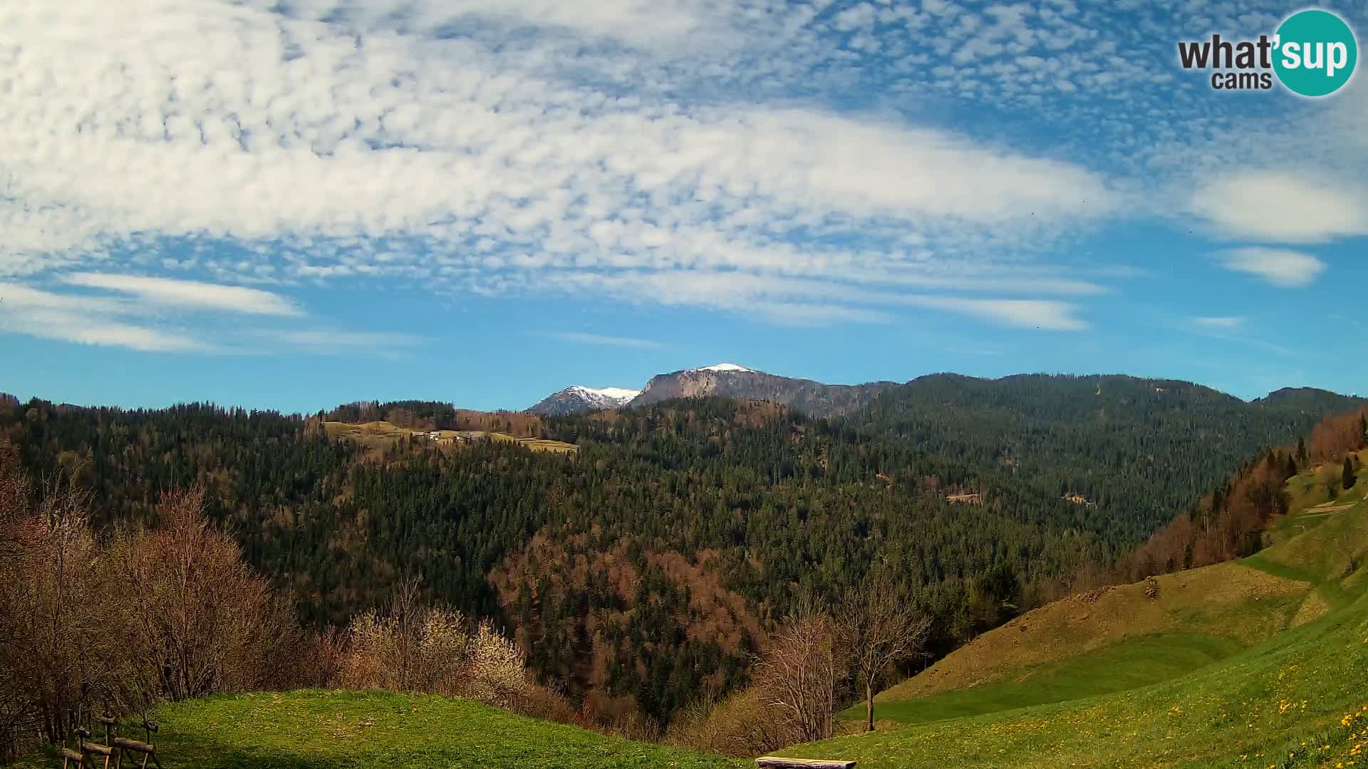 Spletna kamera Brunarica Dražgoše – Pogled v živo na Ratitovec (1666 m)