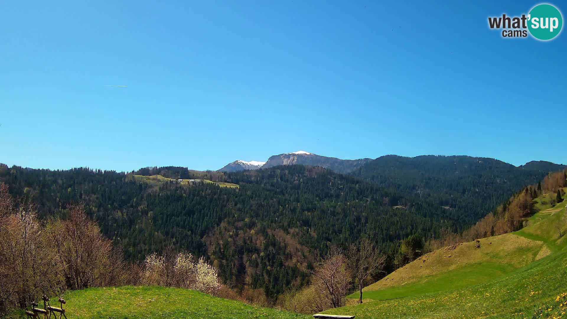 Spletna kamera Brunarica Dražgoše – Pogled v živo na Ratitovec (1666 m)