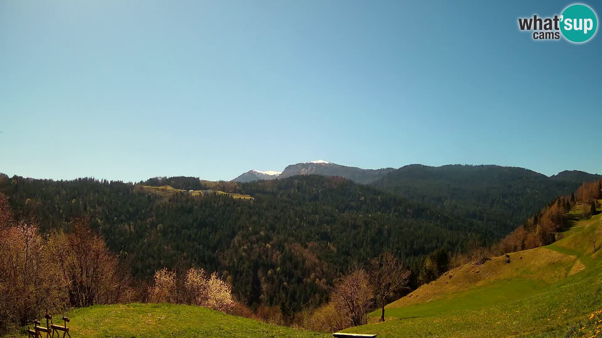 Webcam Brunarica Dražgoše – Vista live sul Ratitovec (1666 m)