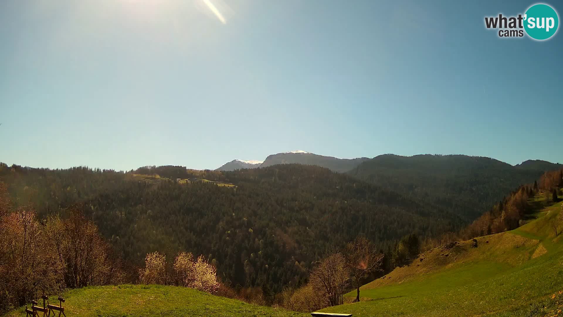 Spletna kamera Brunarica Dražgoše – Pogled v živo na Ratitovec (1666 m)