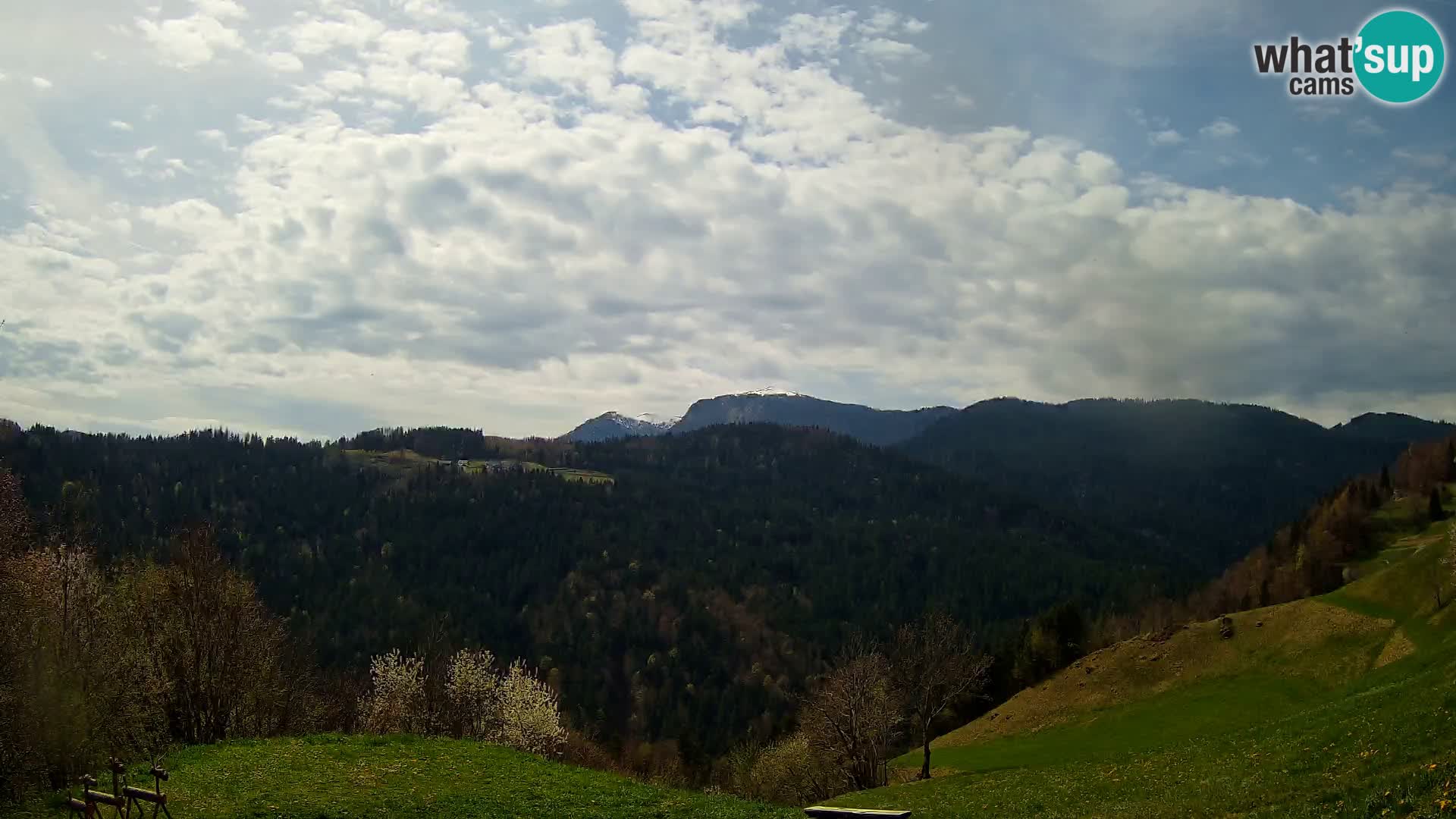 Spletna kamera Brunarica Dražgoše – Pogled v živo na Ratitovec (1666 m)