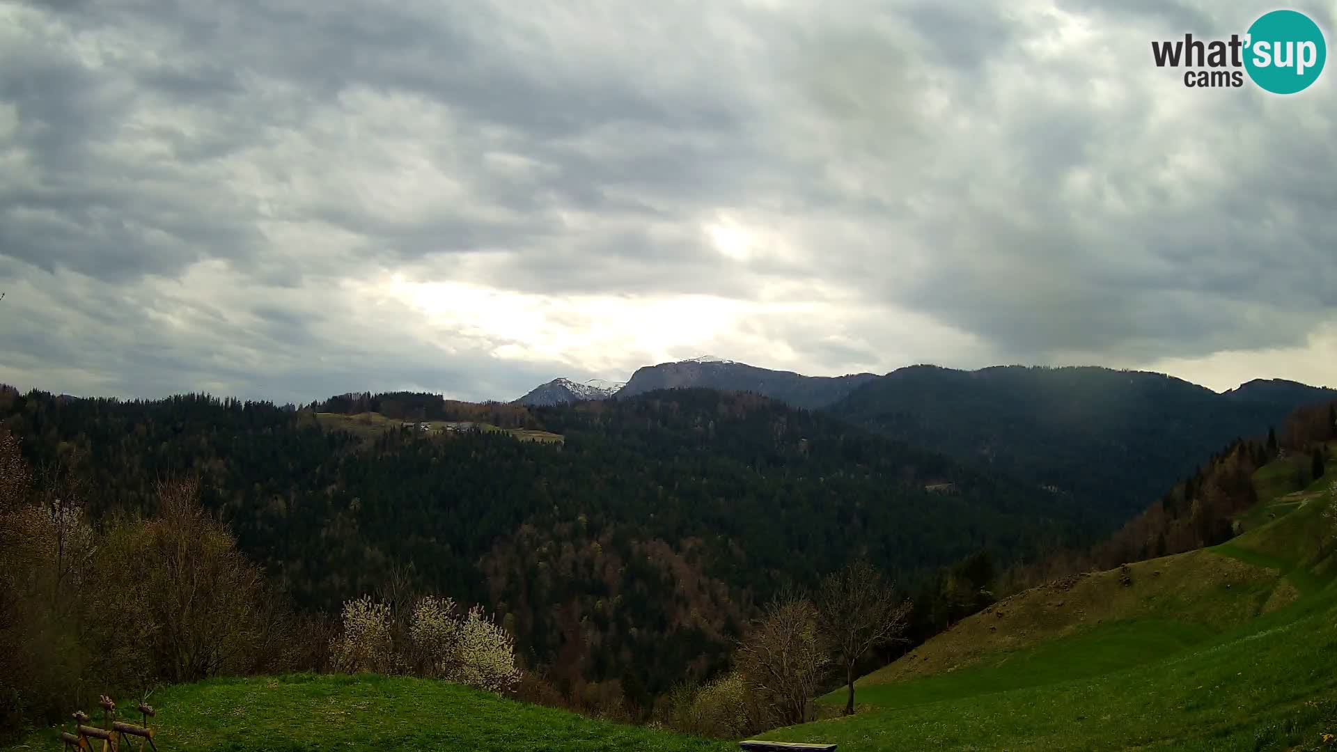 Spletna kamera Brunarica Dražgoše – Pogled v živo na Ratitovec (1666 m)