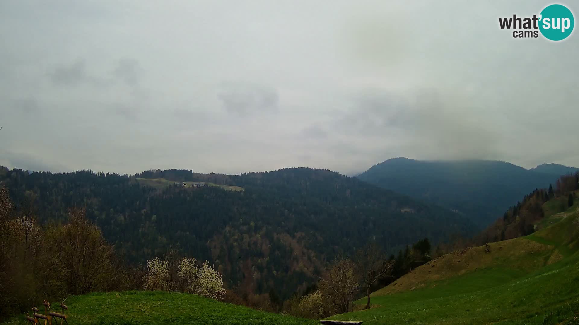 Spletna kamera Brunarica Dražgoše – Pogled v živo na Ratitovec (1666 m)