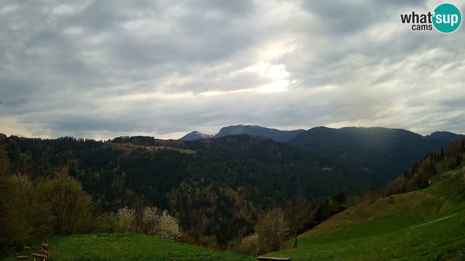Spletna kamera Brunarica Dražgoše – Pogled v živo na Ratitovec (1666 m)