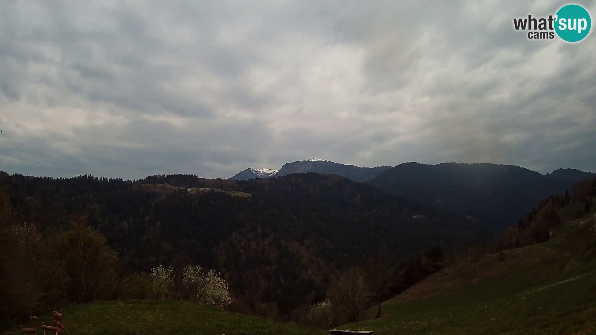 Spletna kamera Brunarica Dražgoše – Pogled v živo na Ratitovec (1666 m)