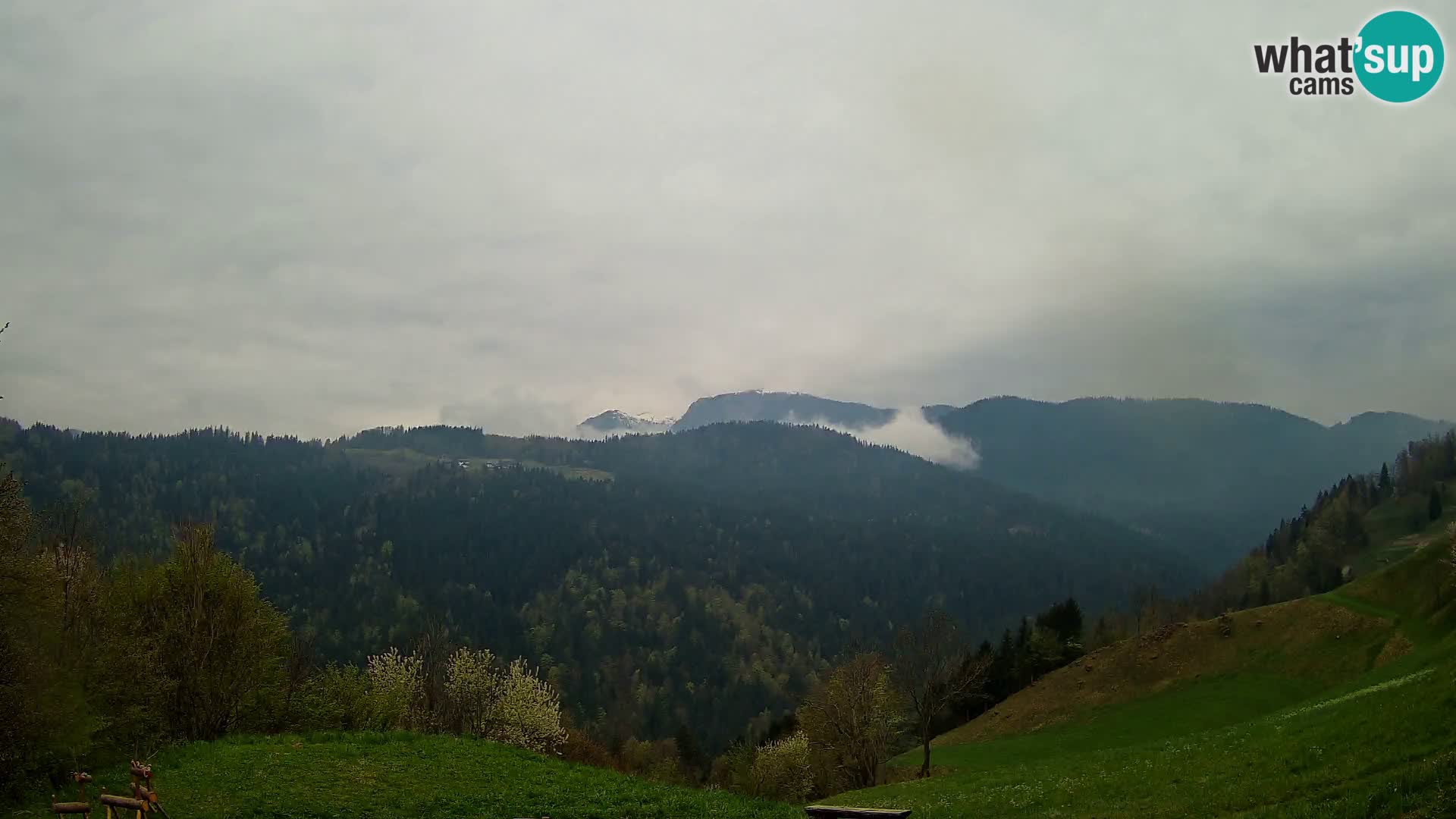Spletna kamera Brunarica Dražgoše – Pogled v živo na Ratitovec (1666 m)