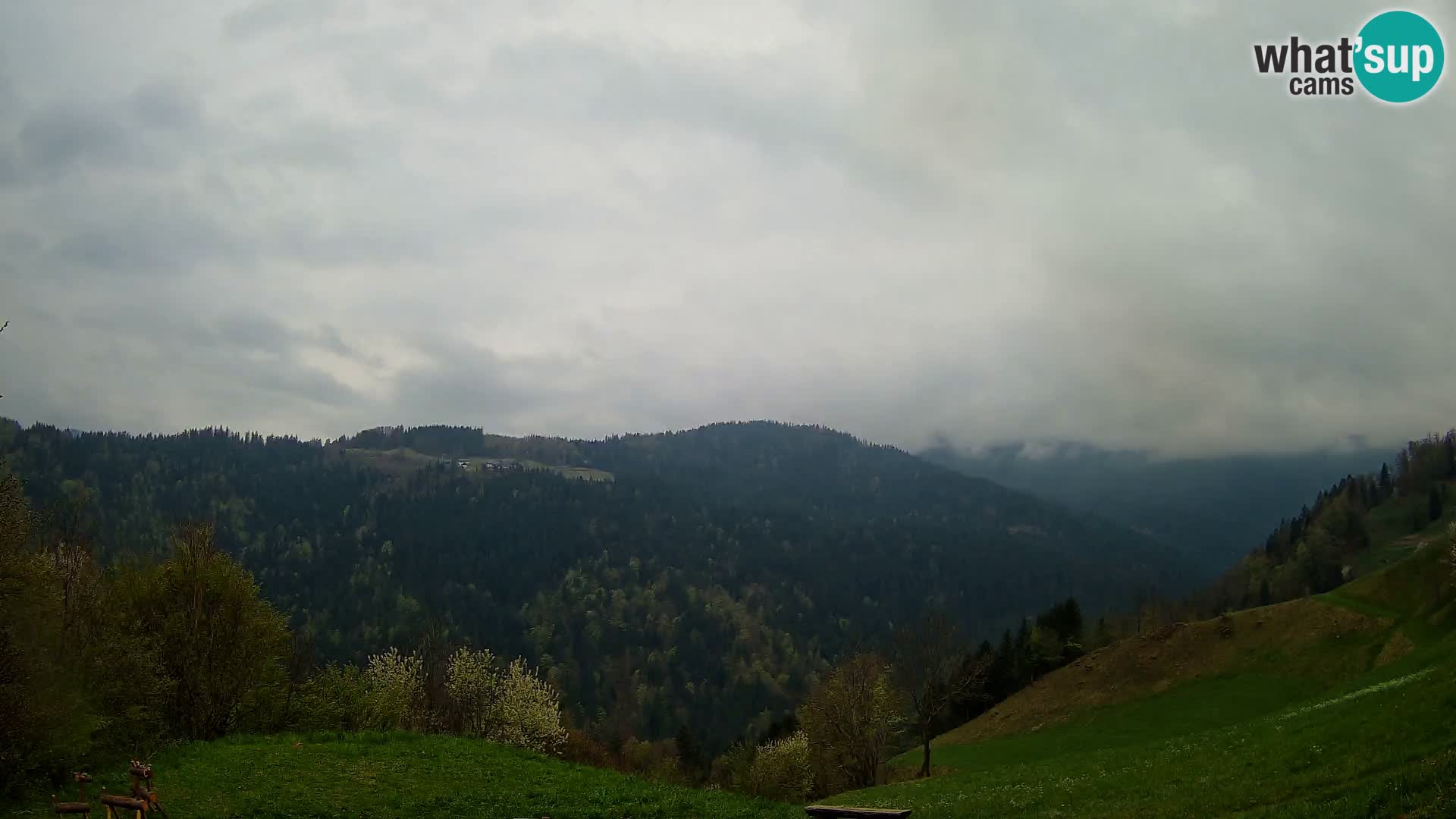 Webcam Brunarica Dražgoše – Vista live sul Ratitovec (1666 m)