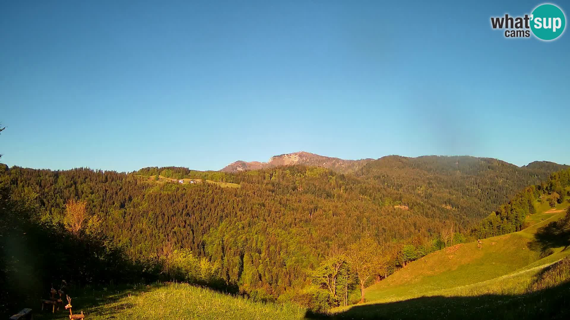 Web kamera Brunarica Dražgoše – Pogled uživo na Ratitovec (1666 m)