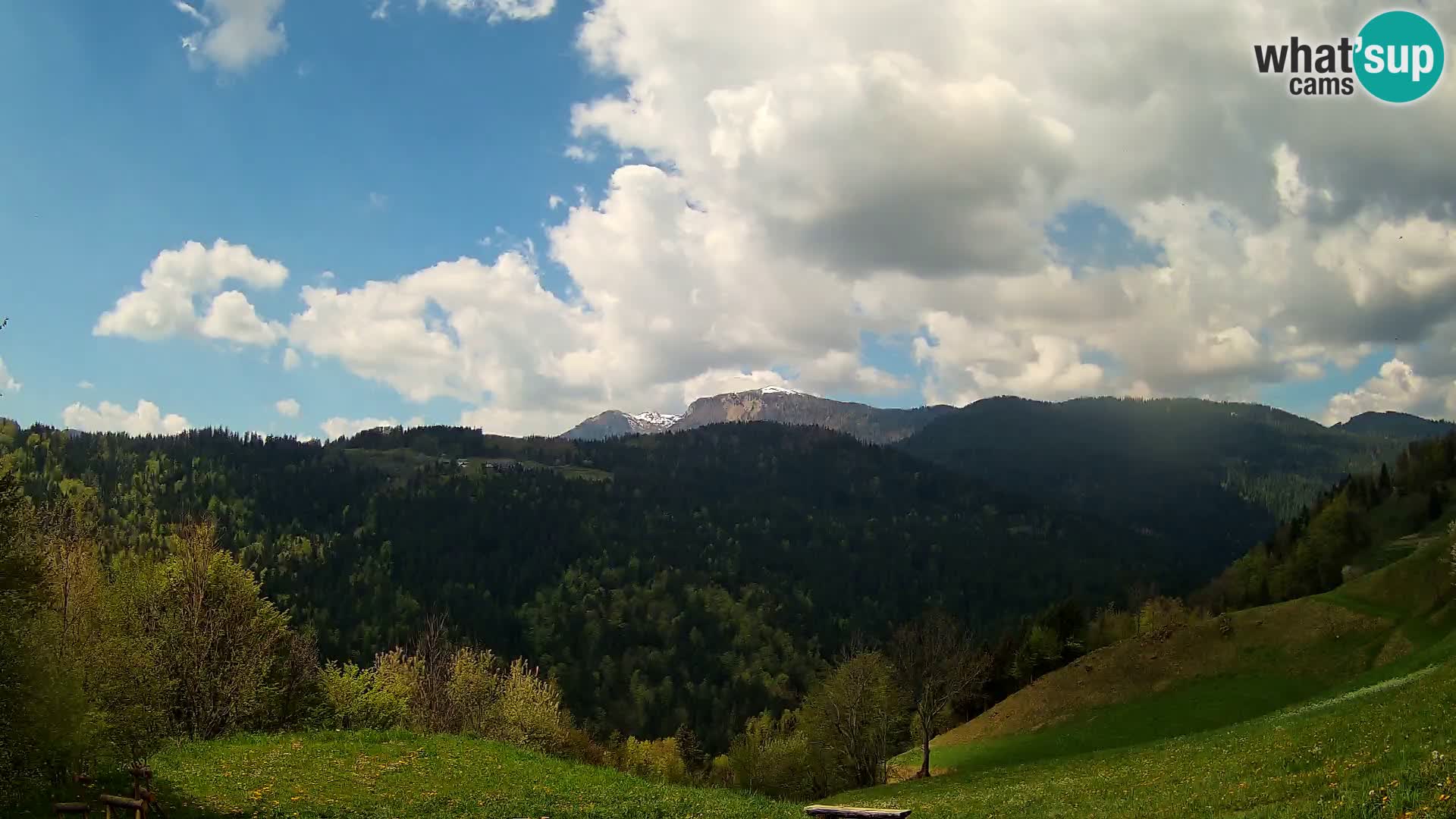 Spletna kamera Brunarica Dražgoše – Pogled v živo na Ratitovec (1666 m)
