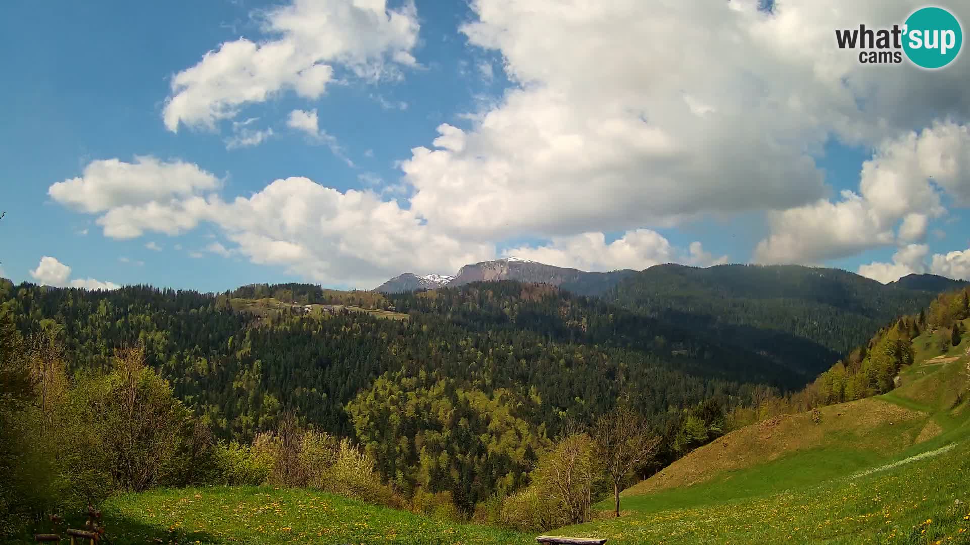 Spletna kamera Brunarica Dražgoše – Pogled v živo na Ratitovec (1666 m)