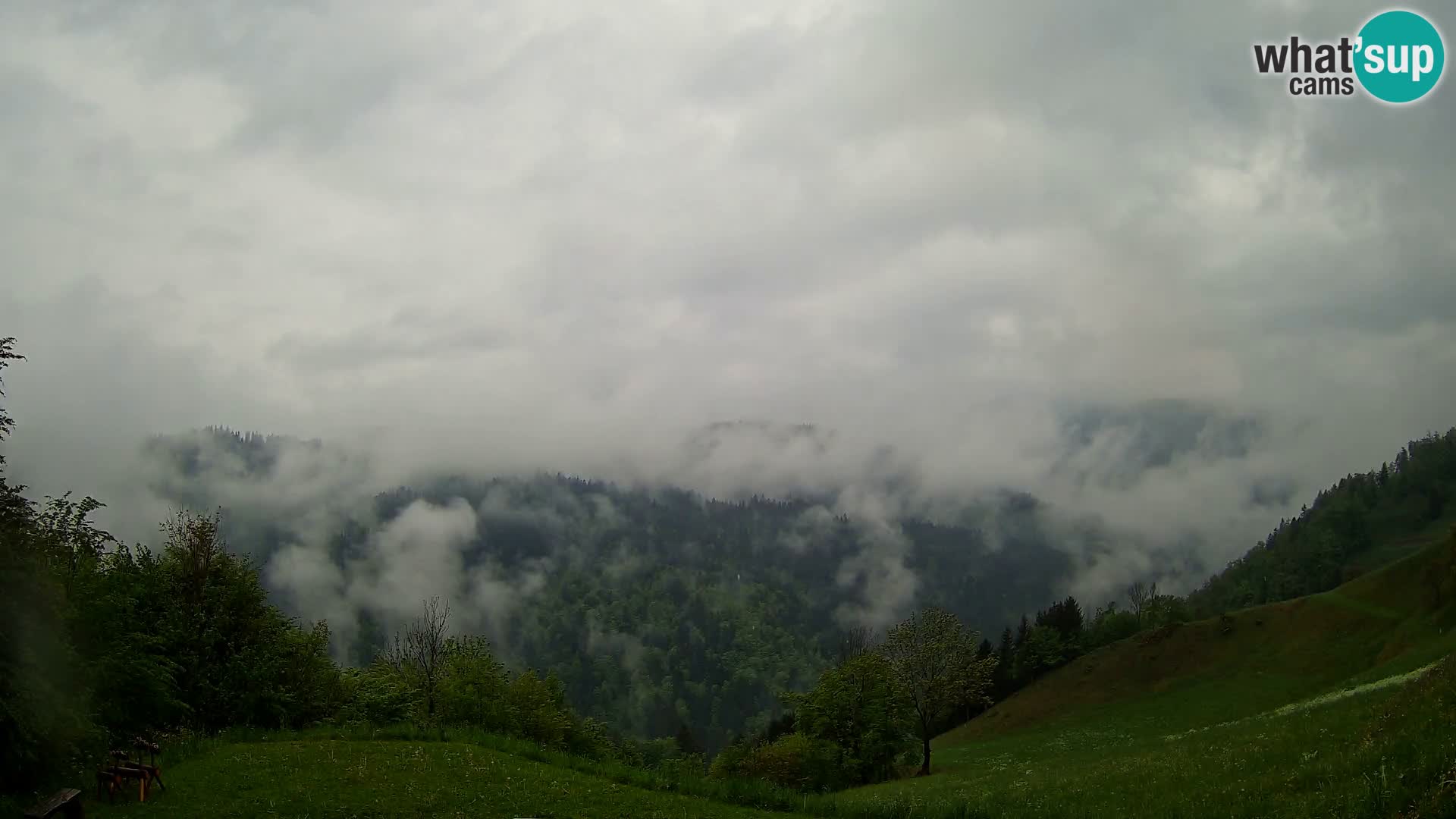 Webcam Brunarica Dražgoše – Live View of Ratitovec (1666 m)