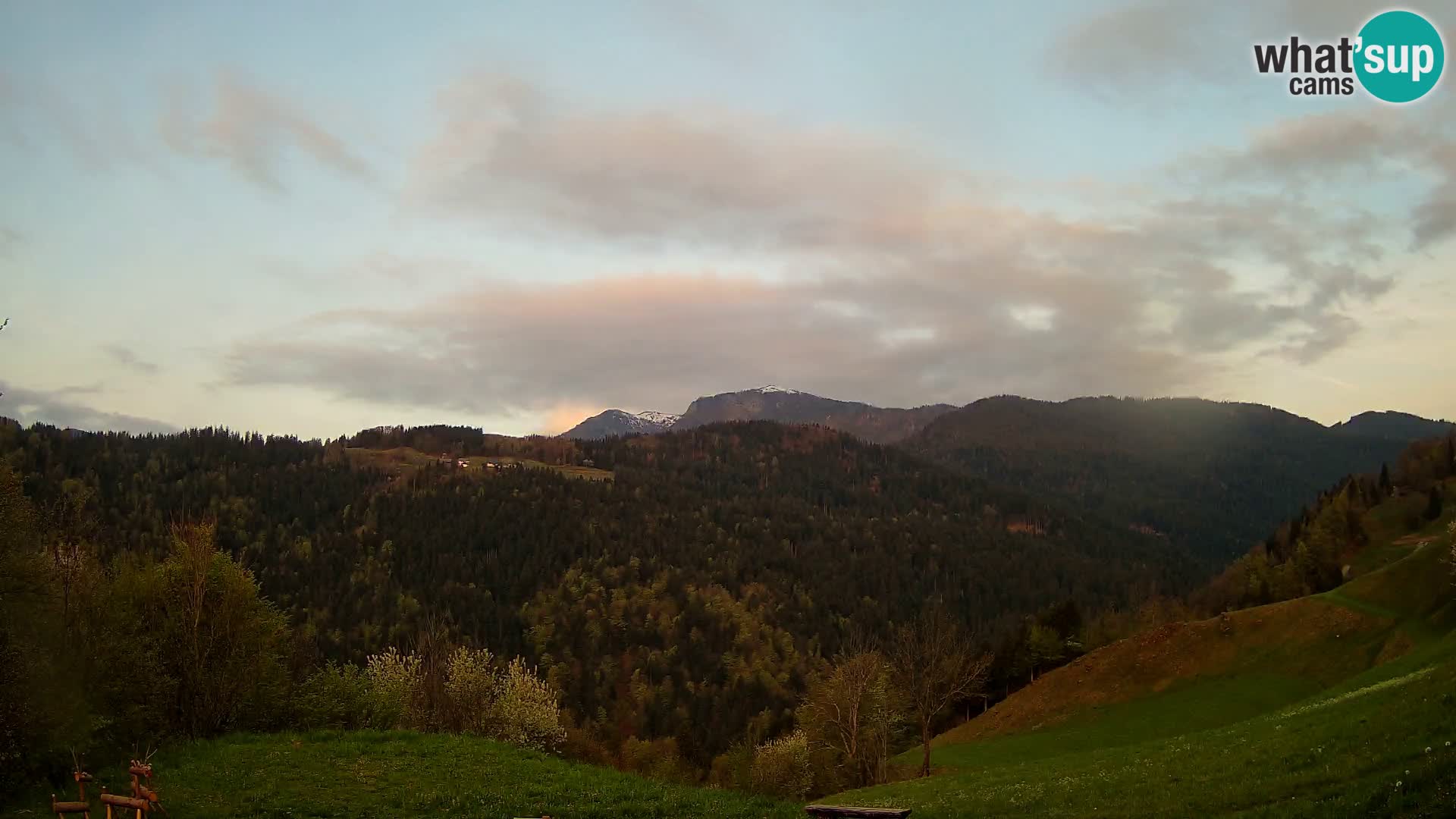 Webcam Brunarica Dražgoše – Live View of Ratitovec (1666 m)