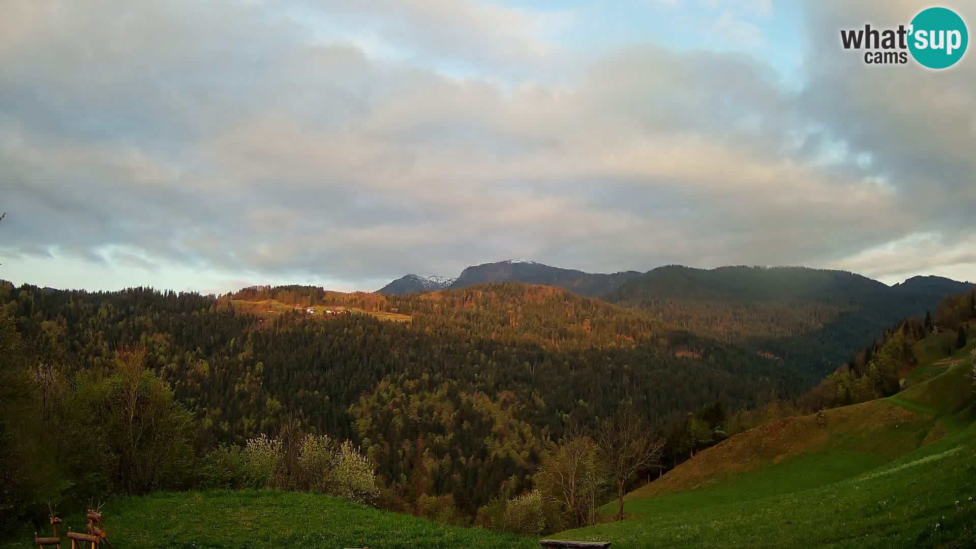 Spletna kamera Brunarica Dražgoše – Pogled v živo na Ratitovec (1666 m)