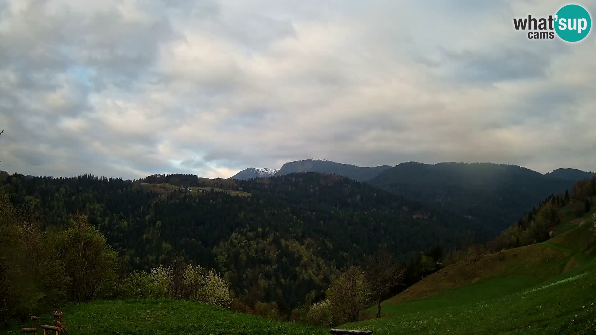 Webcam Brunarica Dražgoše – Live View of Ratitovec (1666 m)