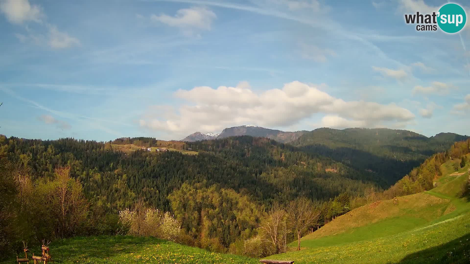 Spletna kamera Brunarica Dražgoše – Pogled v živo na Ratitovec (1666 m)