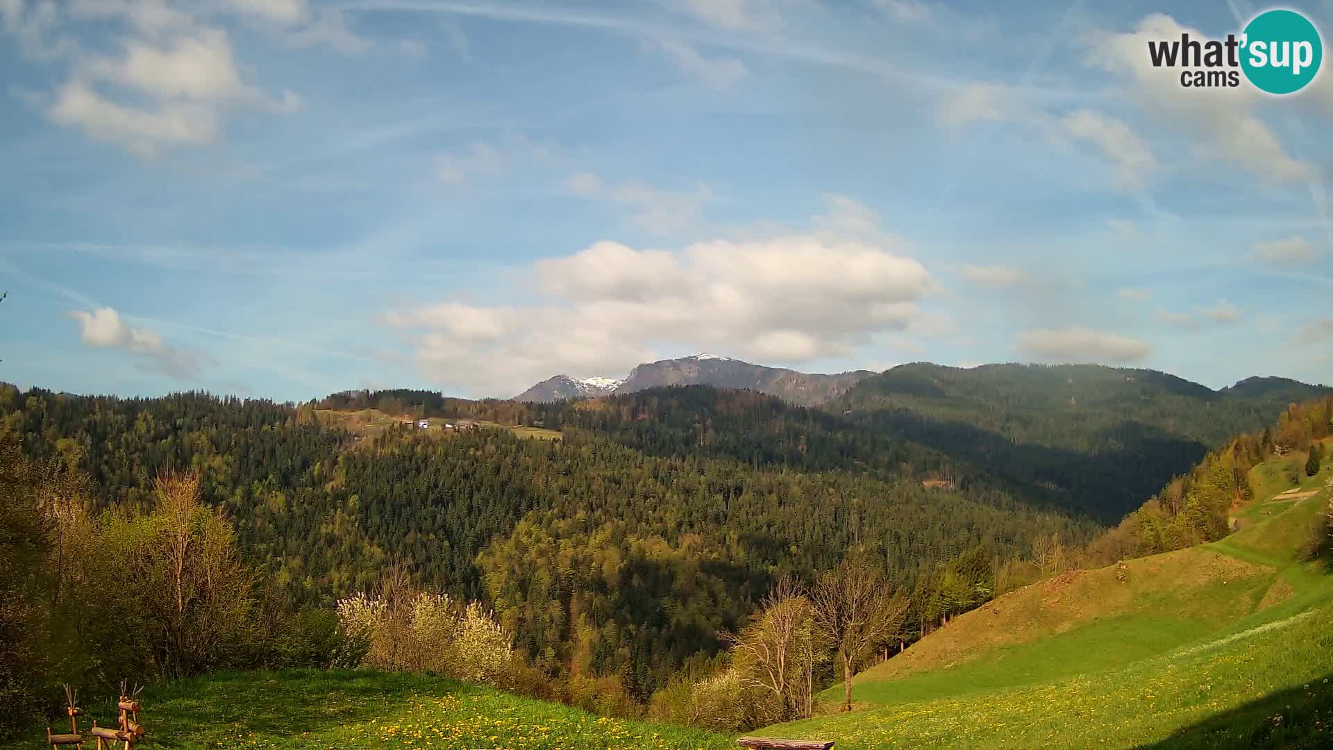 Spletna kamera Brunarica Dražgoše – Pogled v živo na Ratitovec (1666 m)