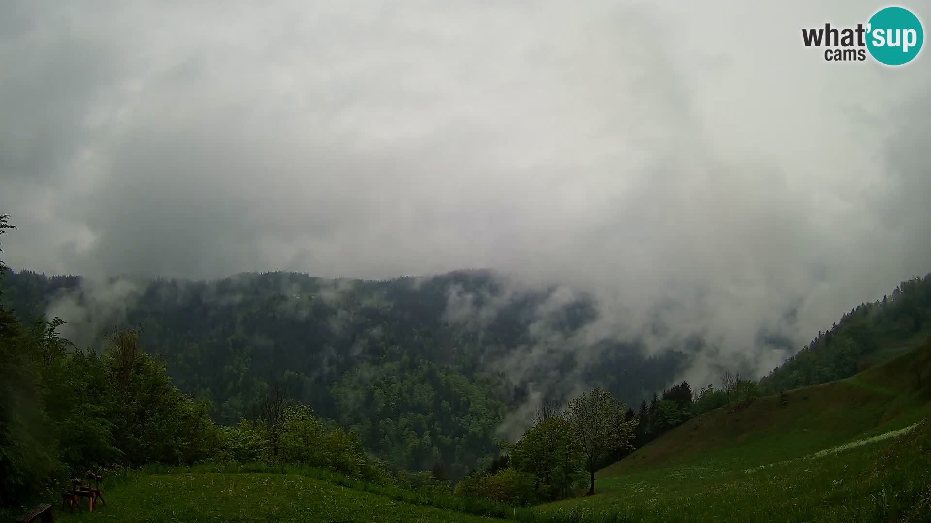Webcam Brunarica Dražgoše – Liveblick auf Ratitovec (1666 m)