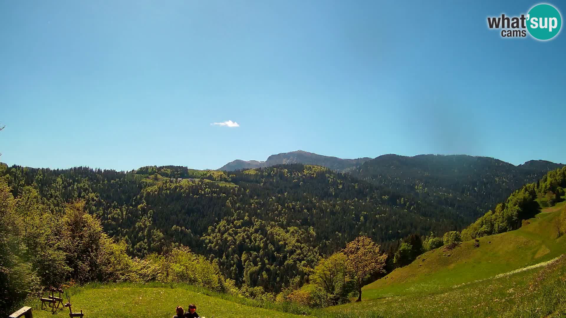 Spletna kamera Brunarica Dražgoše – Pogled v živo na Ratitovec (1666 m)