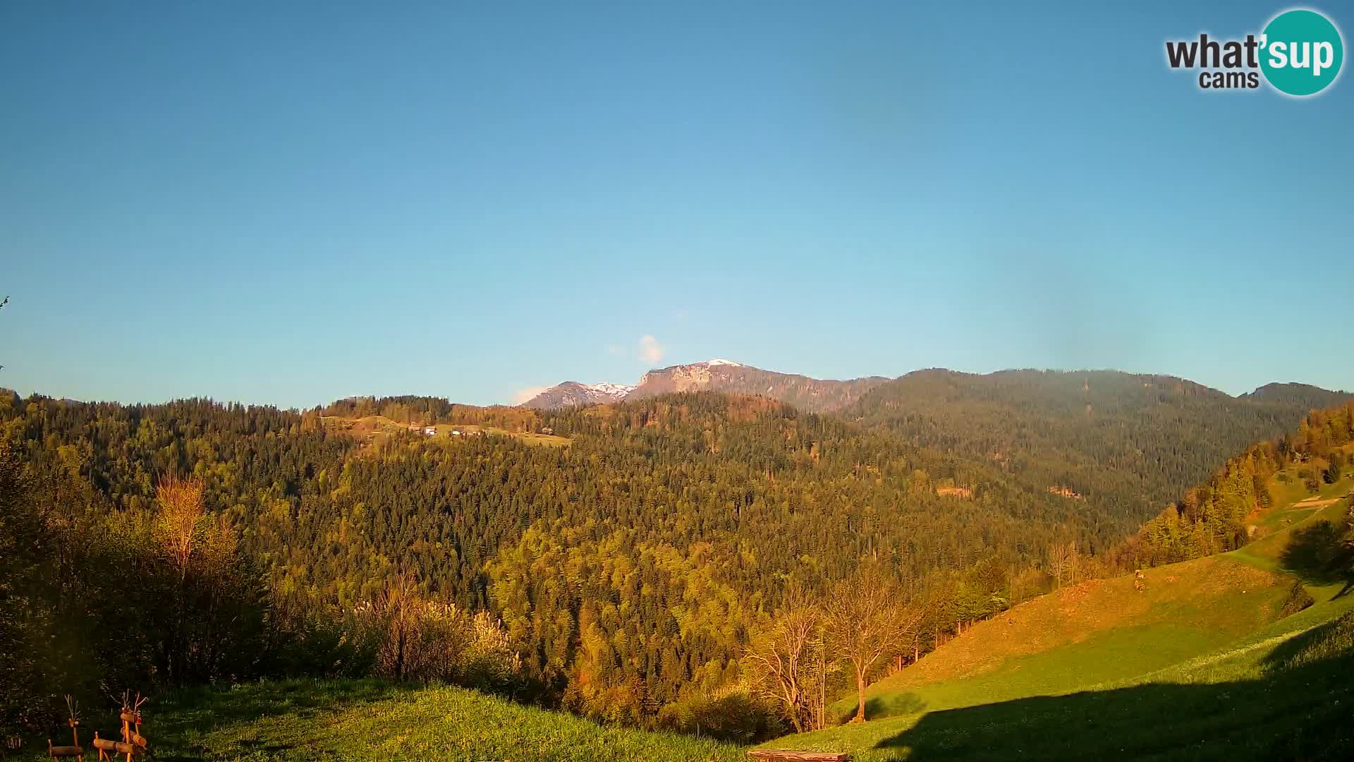 Webcam Brunarica Dražgoše – Live View of Ratitovec (1666 m)