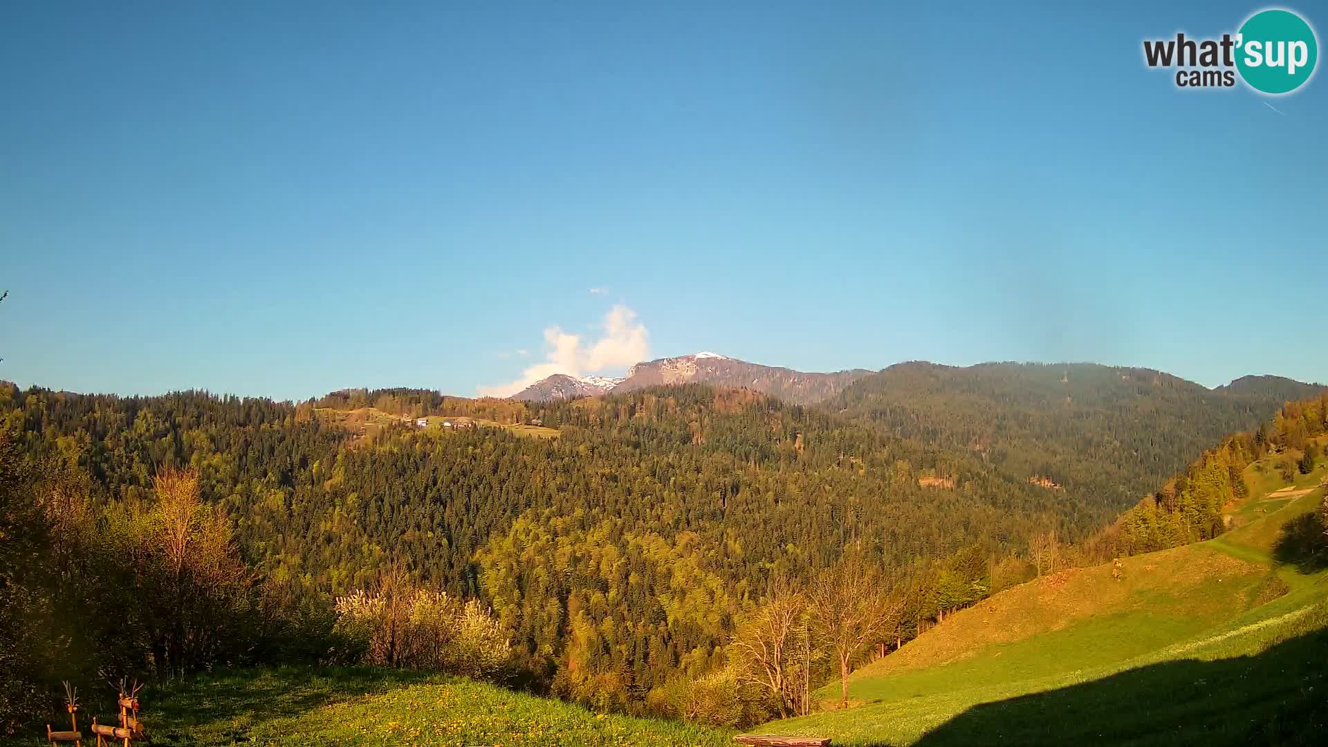 Webcam Brunarica Dražgoše – Vista live sul Ratitovec (1666 m)