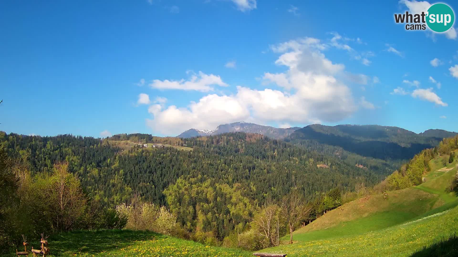 Spletna kamera Brunarica Dražgoše – Pogled v živo na Ratitovec (1666 m)