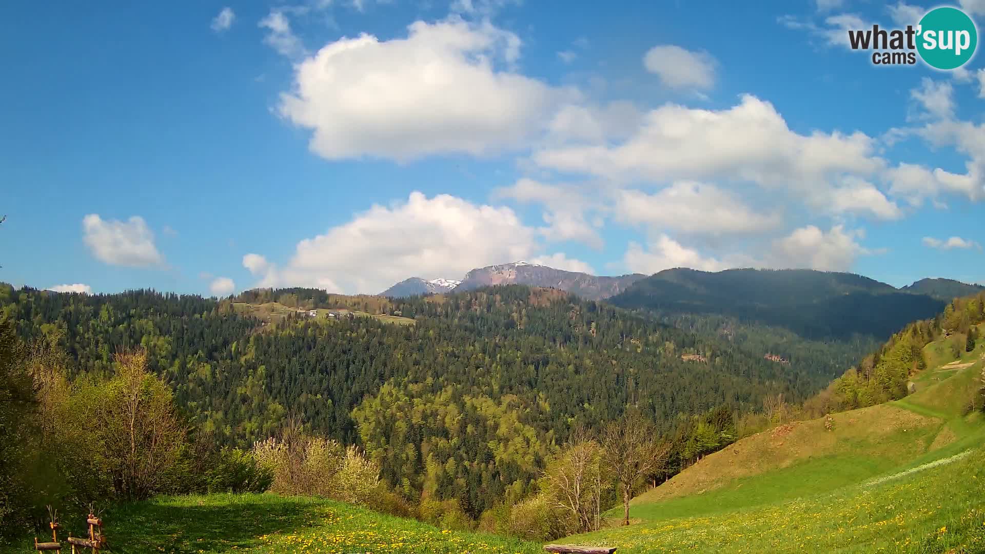 Webcam Brunarica Dražgoše – Liveblick auf Ratitovec (1666 m)