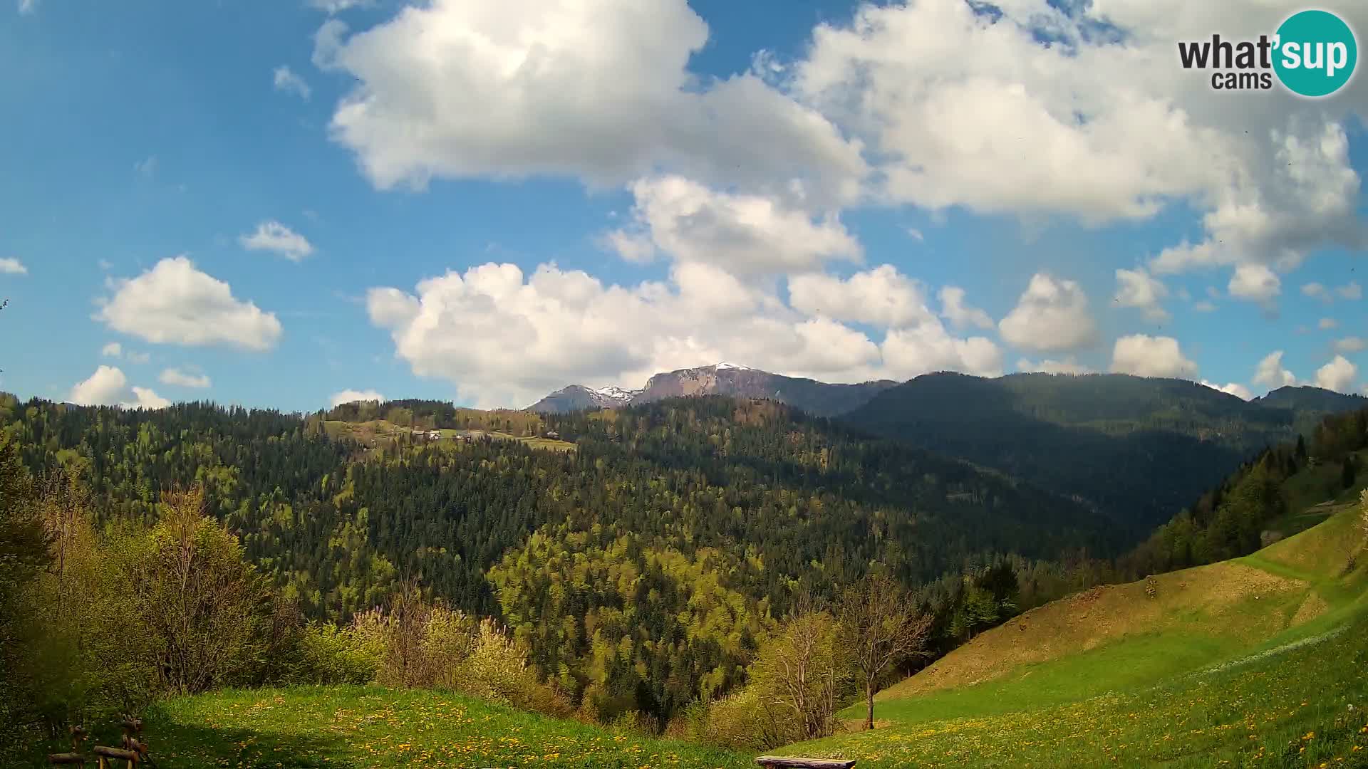 Spletna kamera Brunarica Dražgoše – Pogled v živo na Ratitovec (1666 m)
