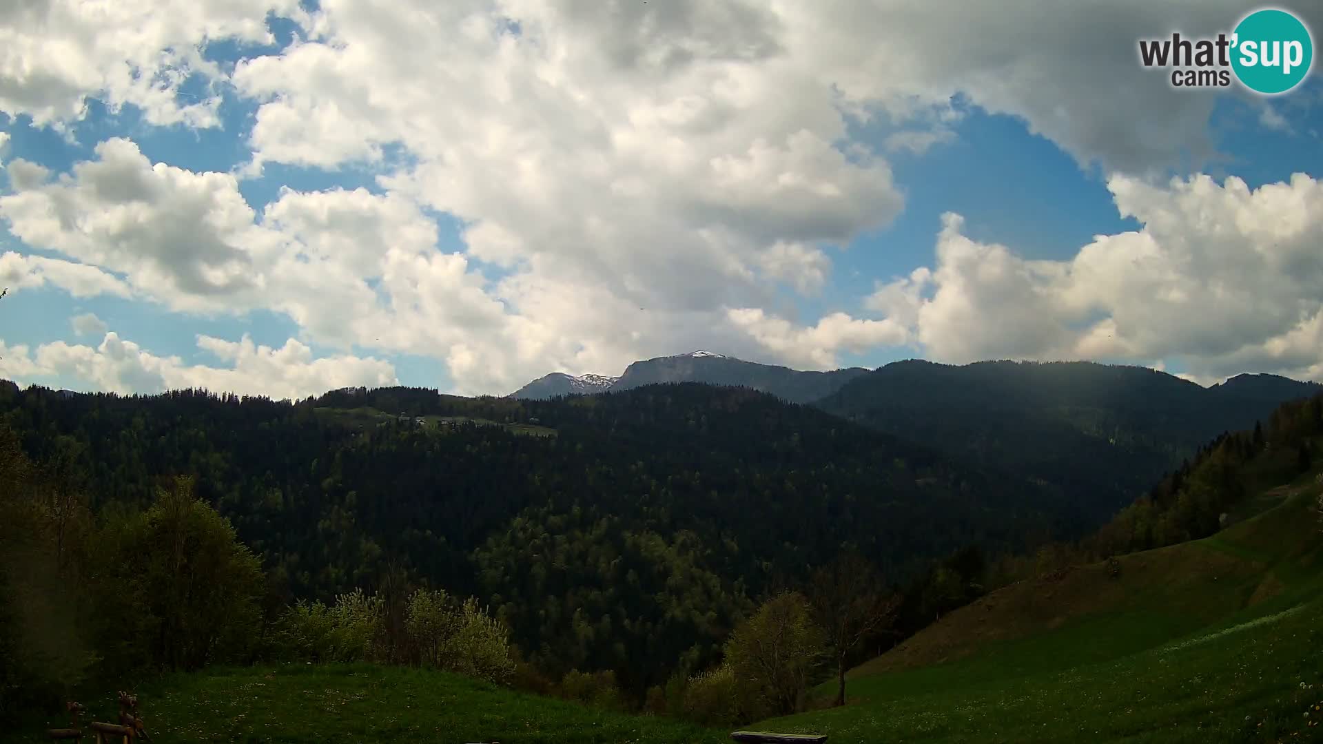 Spletna kamera Brunarica Dražgoše – Pogled v živo na Ratitovec (1666 m)