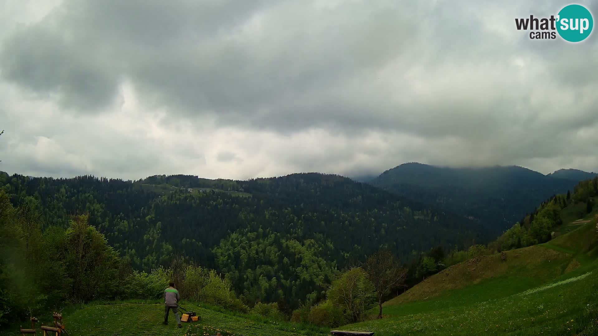 Spletna kamera Brunarica Dražgoše – Pogled v živo na Ratitovec (1666 m)