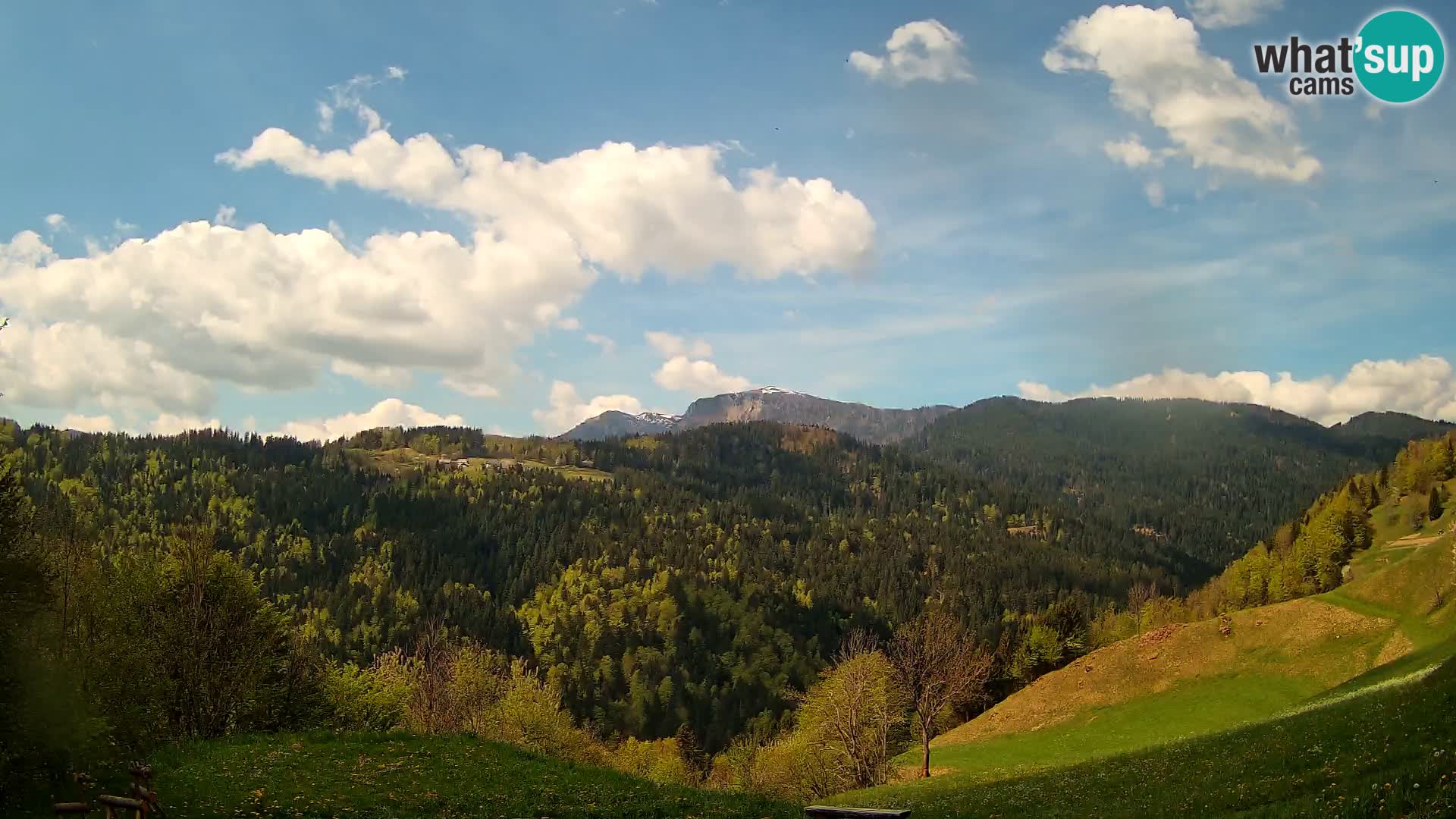 Spletna kamera Brunarica Dražgoše – Pogled v živo na Ratitovec (1666 m)