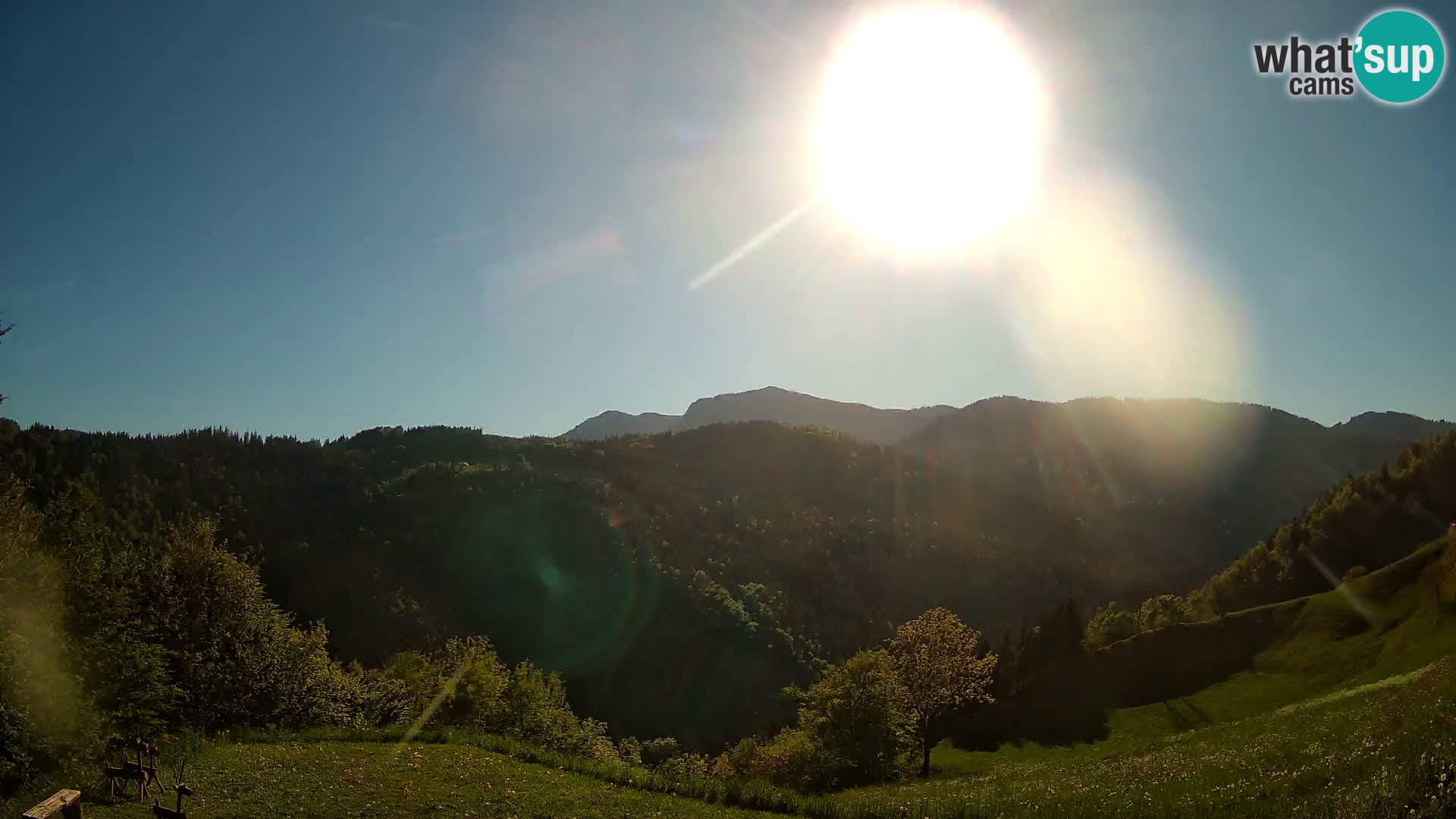 Webcam Brunarica Dražgoše – Live View of Ratitovec (1666 m)