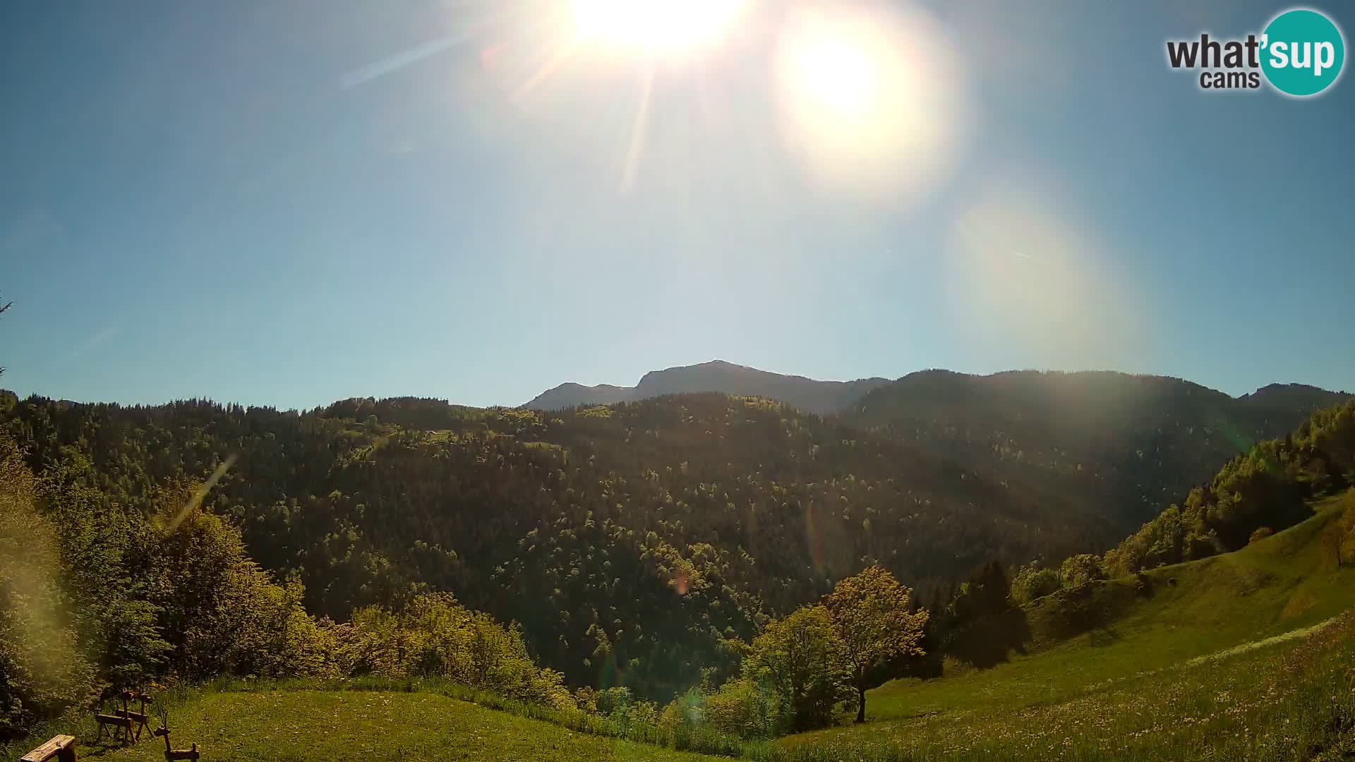 Webcam Brunarica Dražgoše – Live View of Ratitovec (1666 m)
