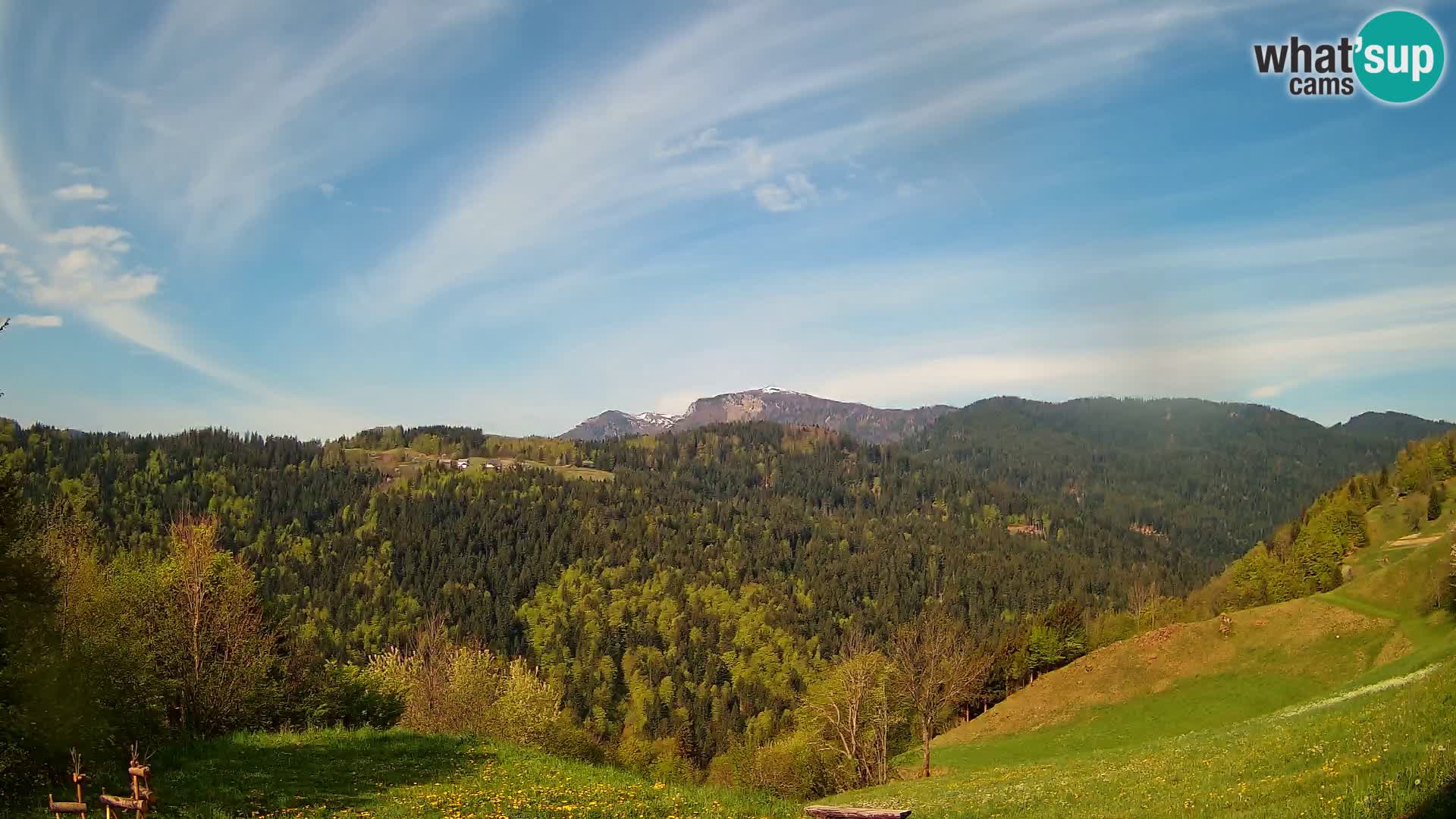 Webcam Brunarica Dražgoše – Live View of Ratitovec (1666 m)