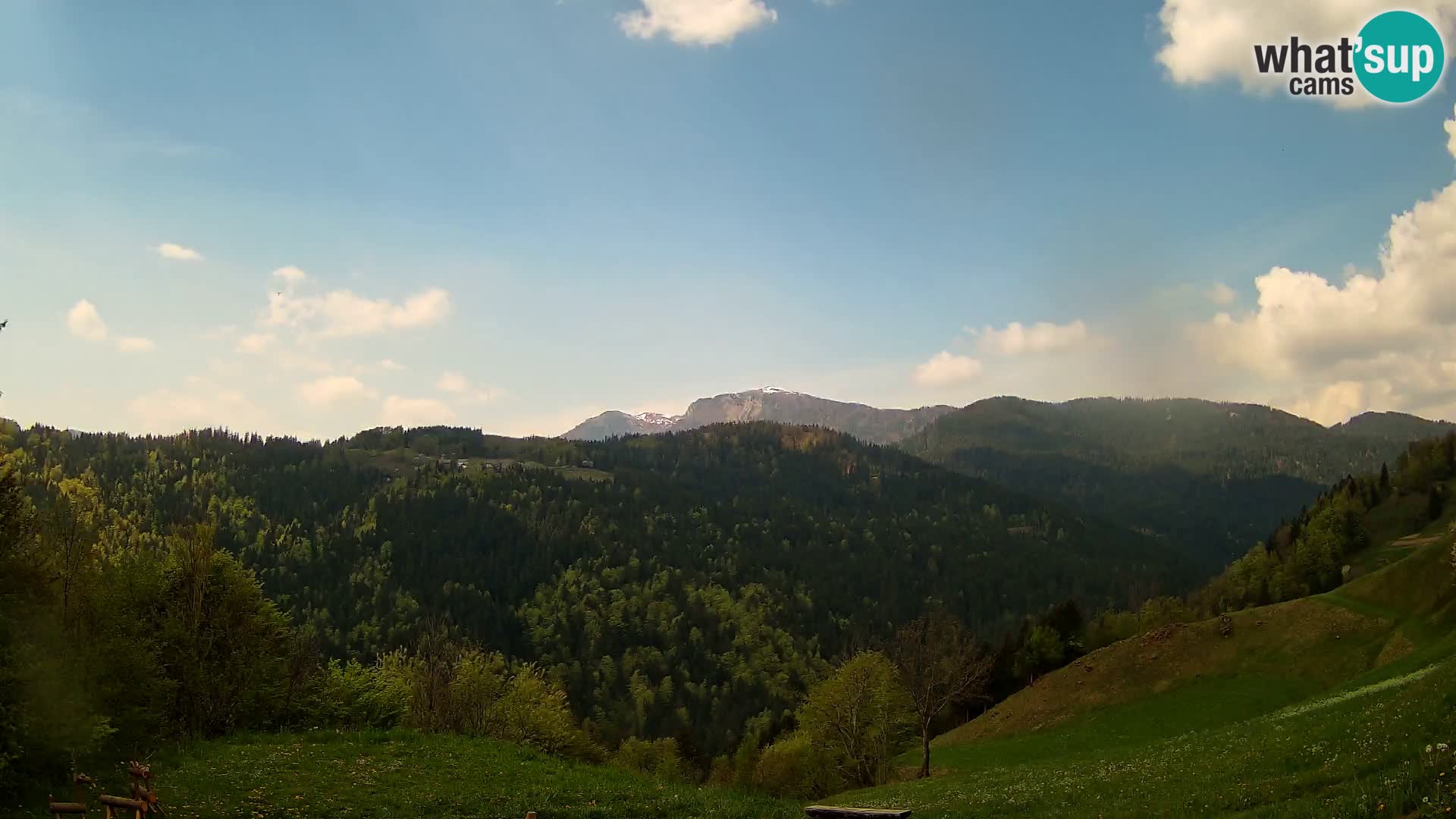 Webcam Brunarica Dražgoše – Vista live sul Ratitovec (1666 m)