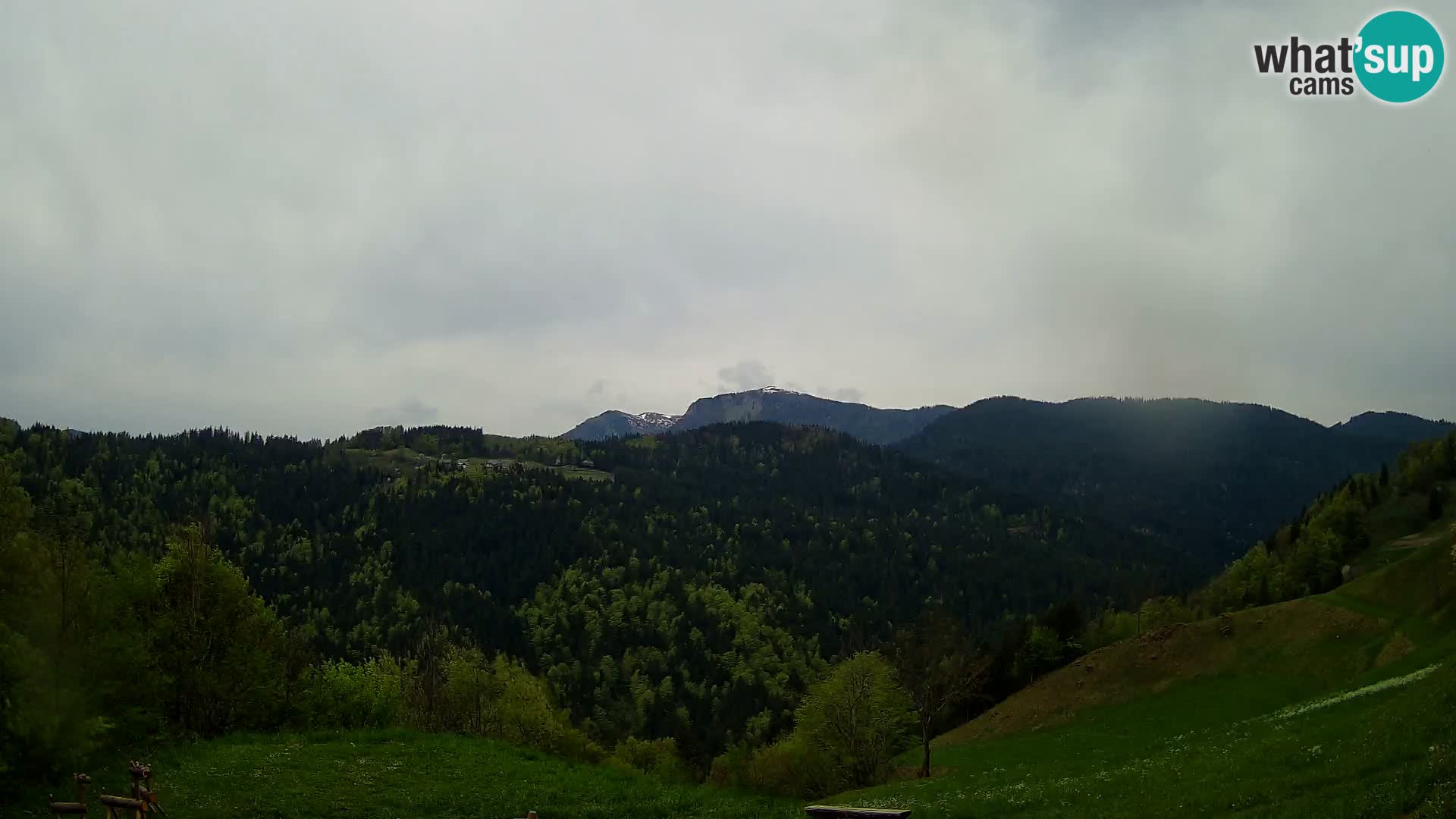 Webcam Brunarica Dražgoše – Live View of Ratitovec (1666 m)