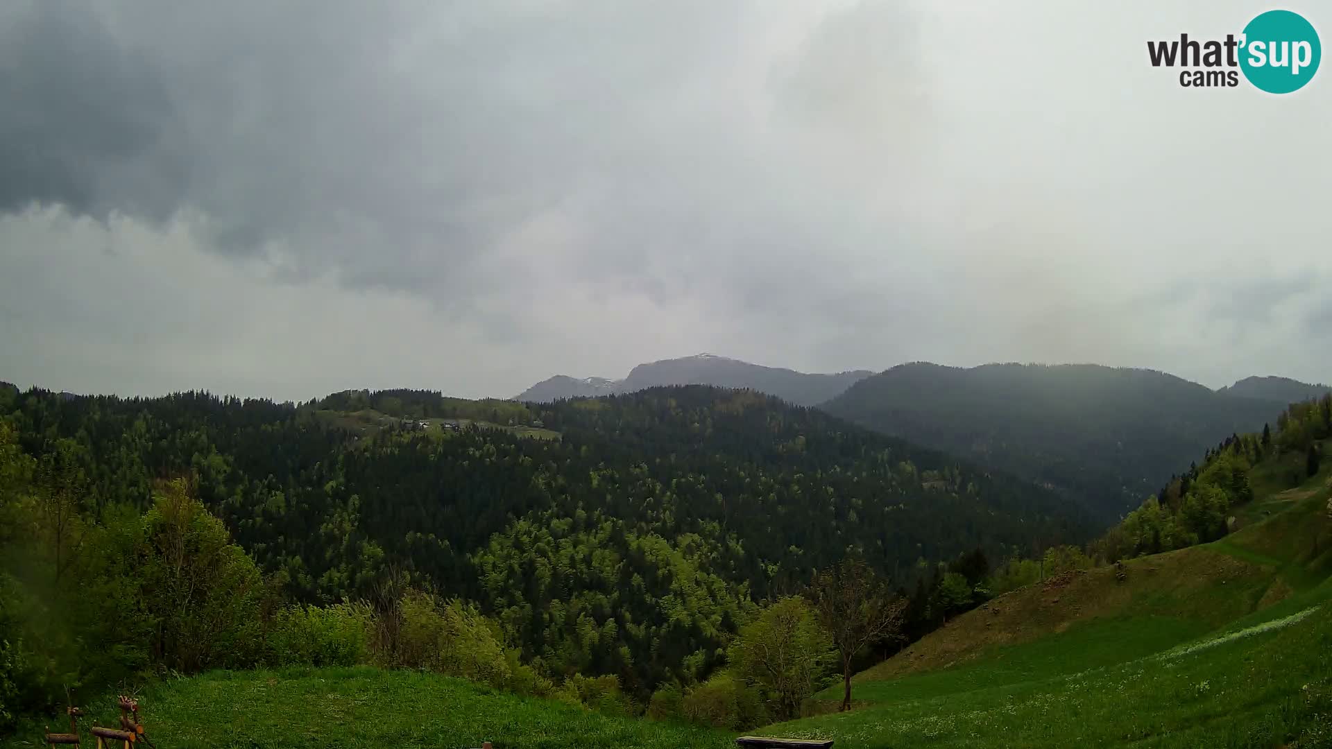 Webcam Brunarica Dražgoše – Live View of Ratitovec (1666 m)