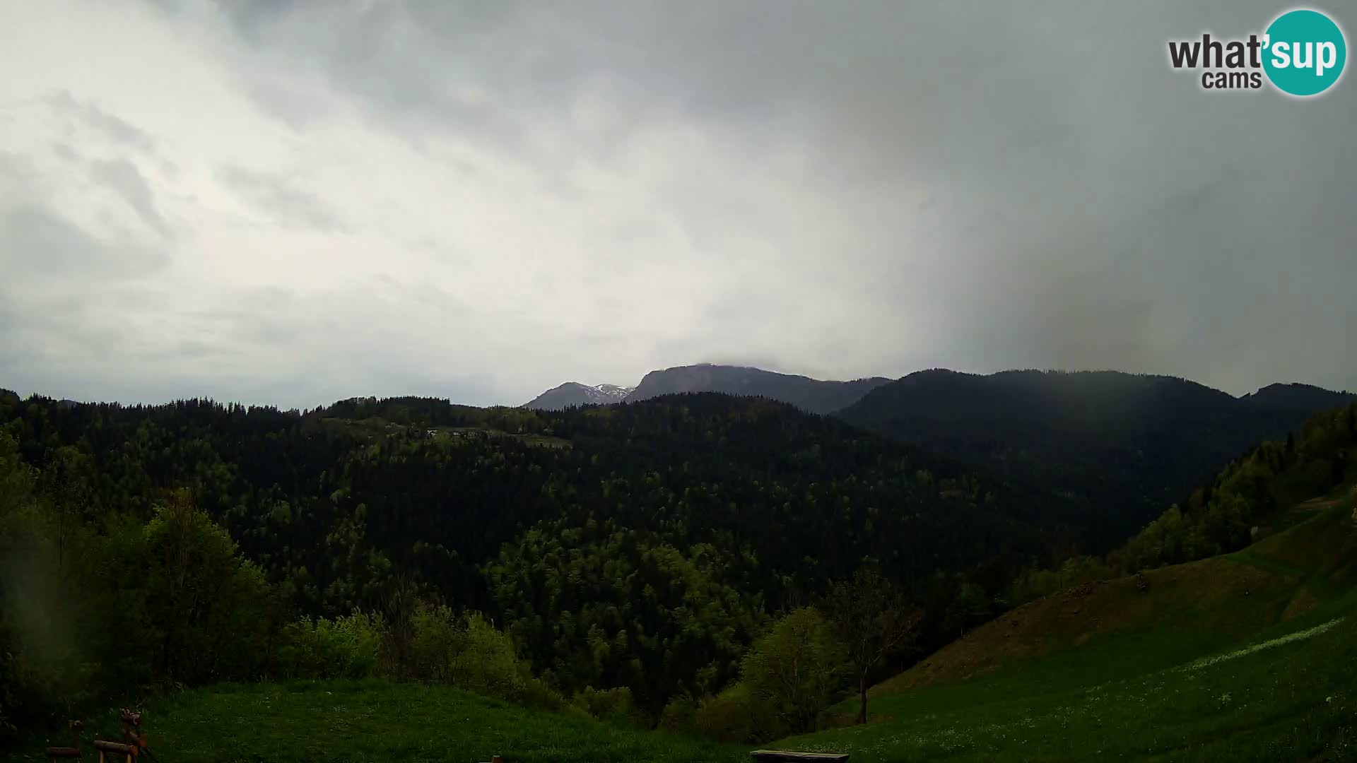 Webcam Brunarica Dražgoše – Liveblick auf Ratitovec (1666 m)