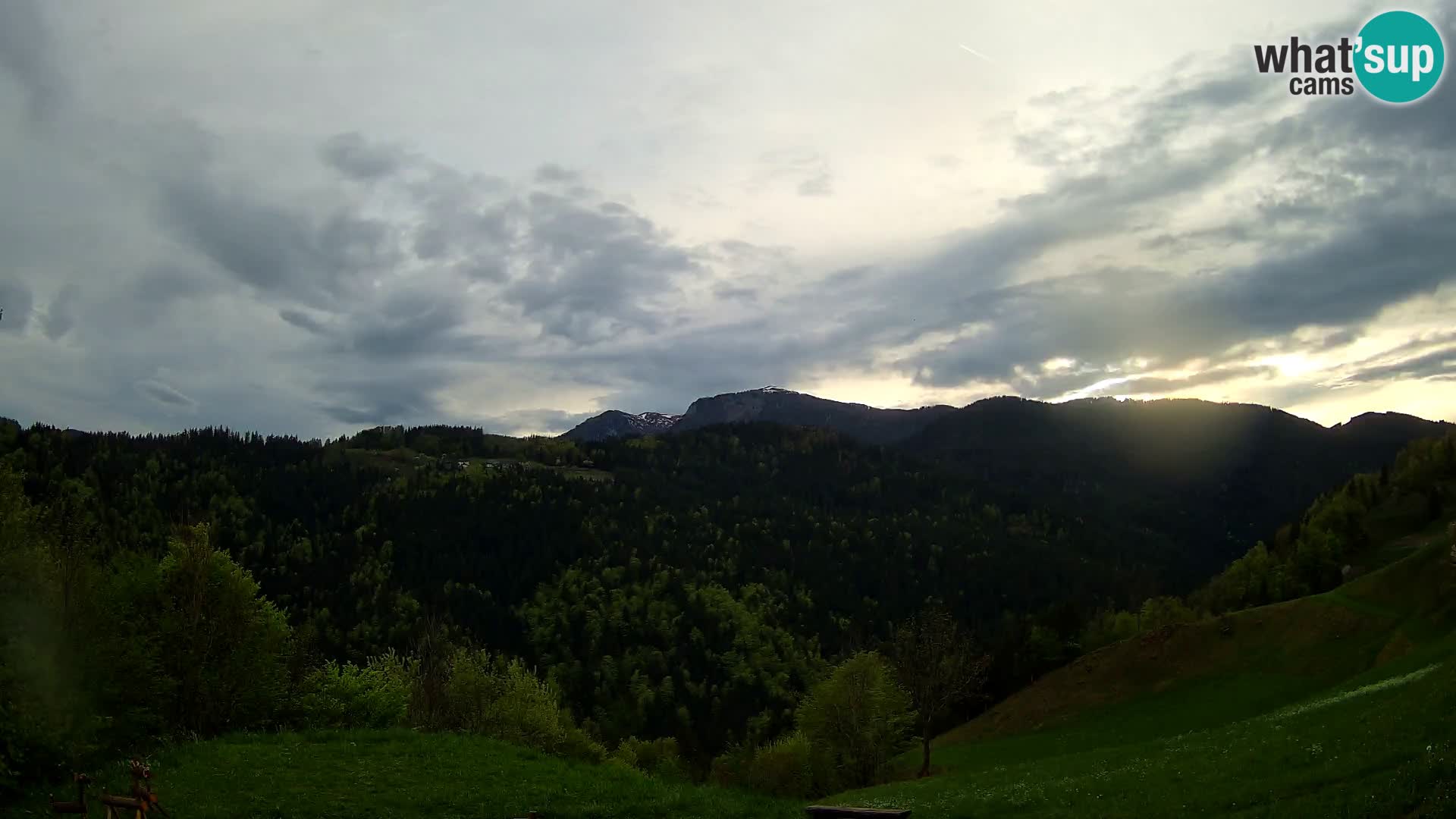 Spletna kamera Brunarica Dražgoše – Pogled v živo na Ratitovec (1666 m)
