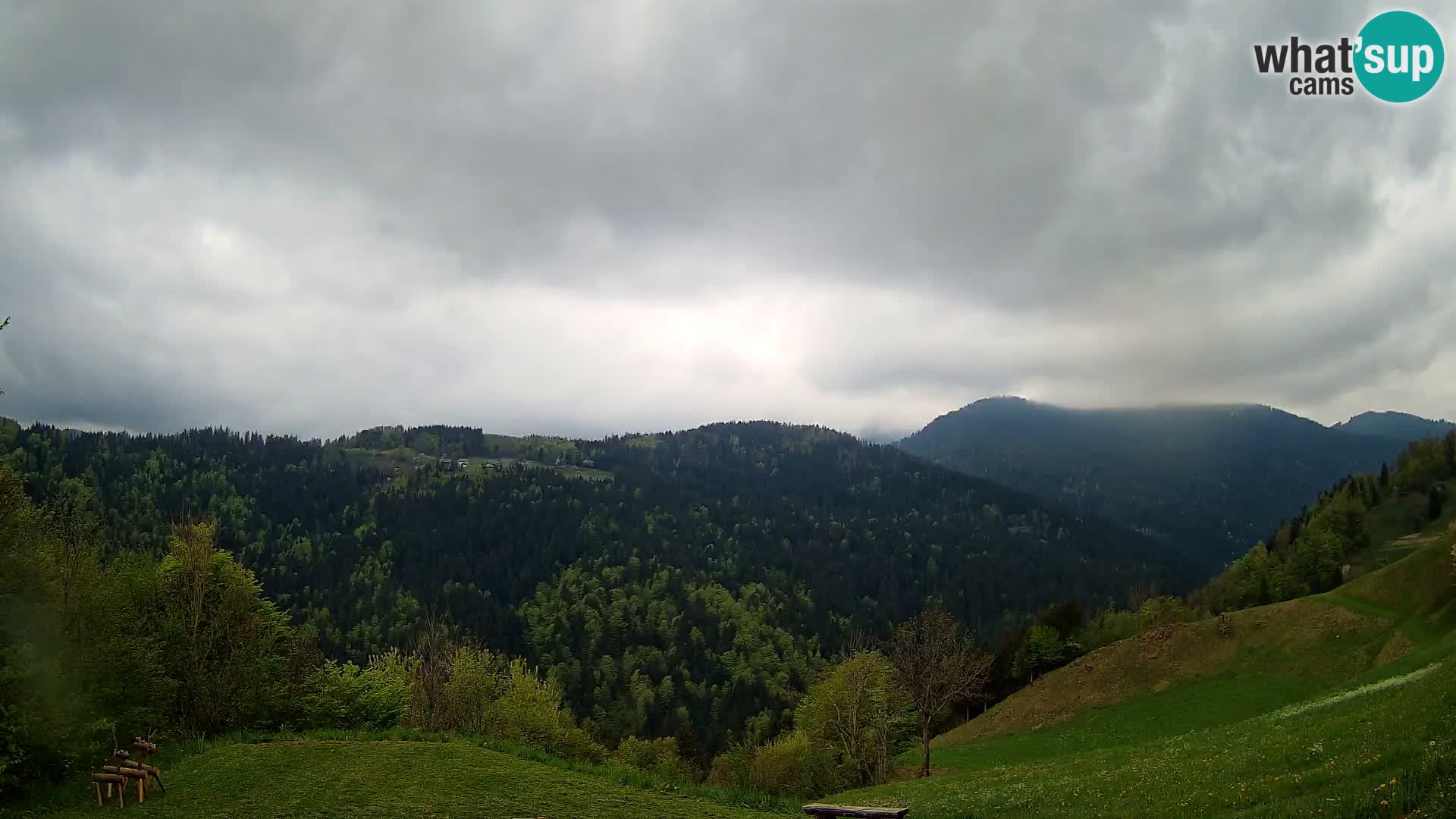 Webcam Brunarica Dražgoše – Vista live sul Ratitovec (1666 m)