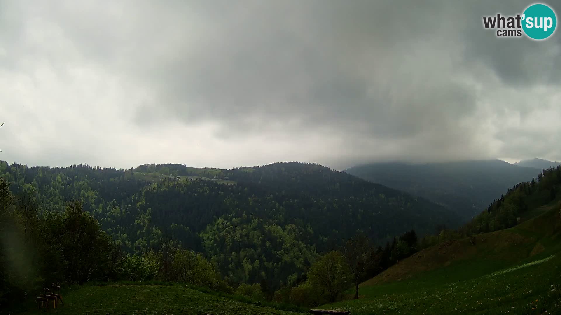 Webcam Brunarica Dražgoše – Vista live sul Ratitovec (1666 m)