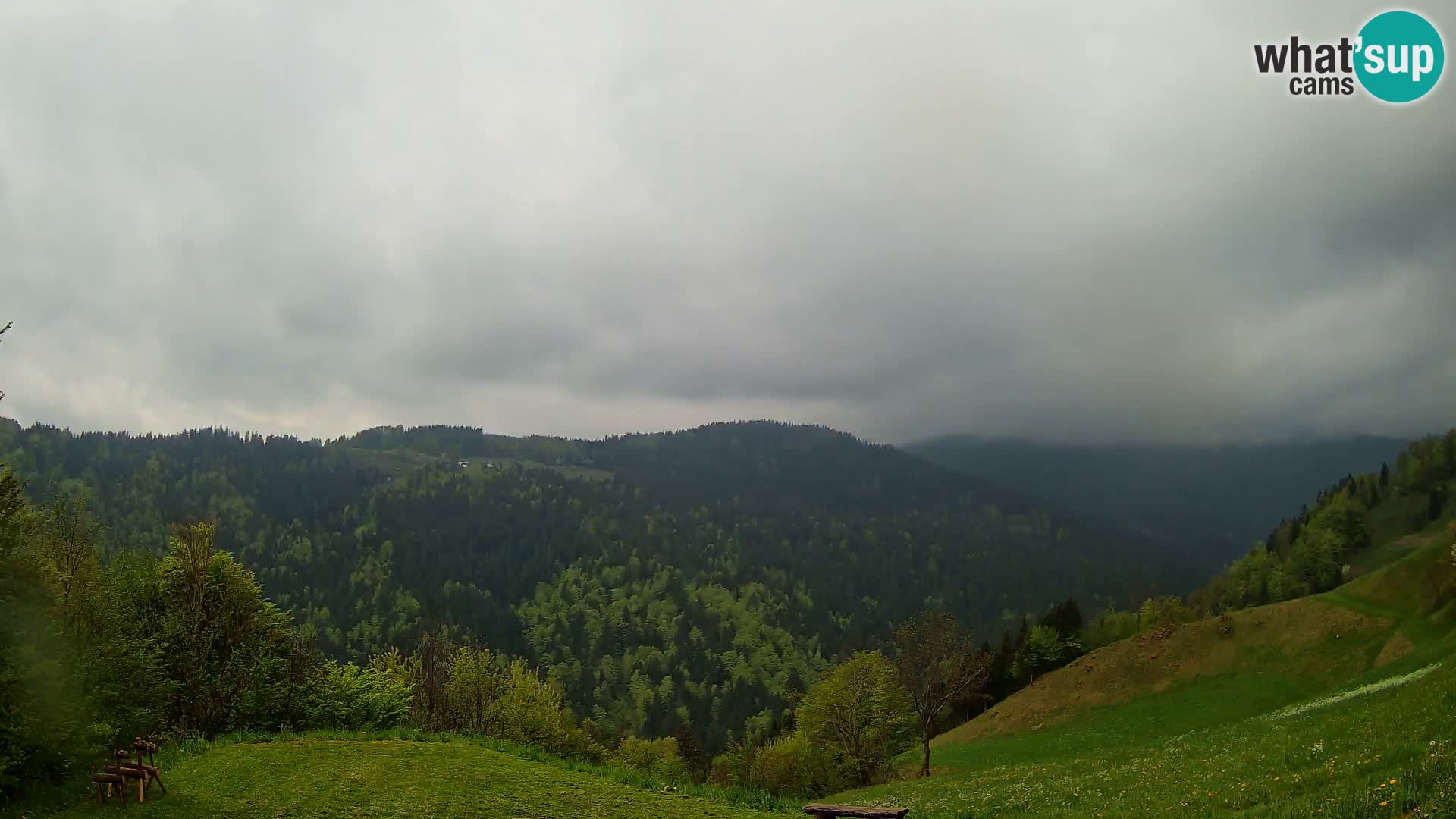 Webcam Brunarica Dražgoše – Liveblick auf Ratitovec (1666 m)