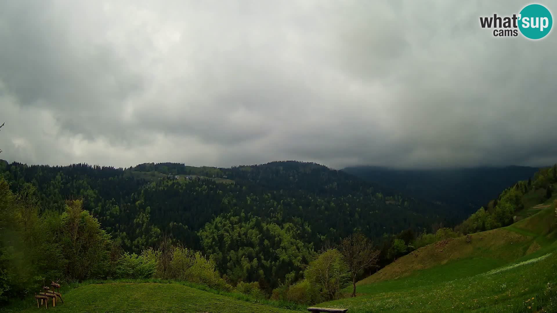 Webcam Brunarica Dražgoše – Vista live sul Ratitovec (1666 m)