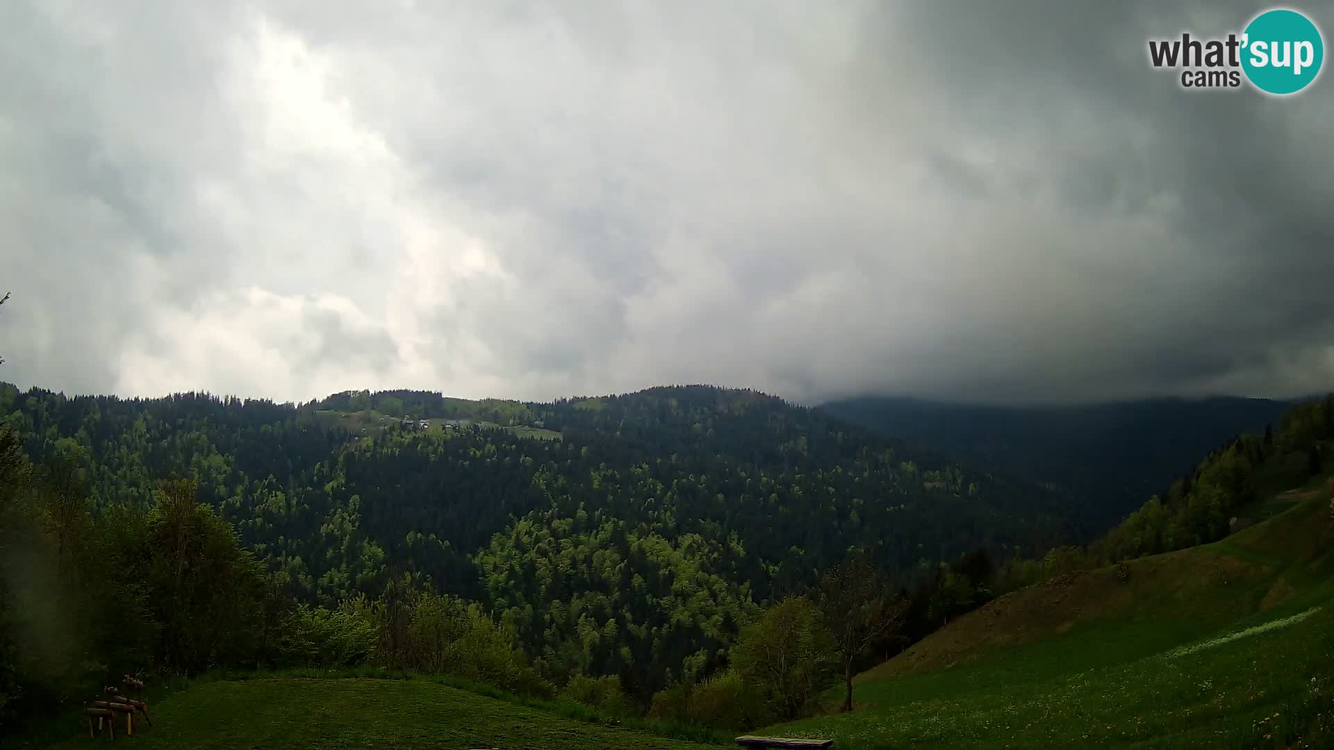 Webcam Brunarica Dražgoše – Live View of Ratitovec (1666 m)