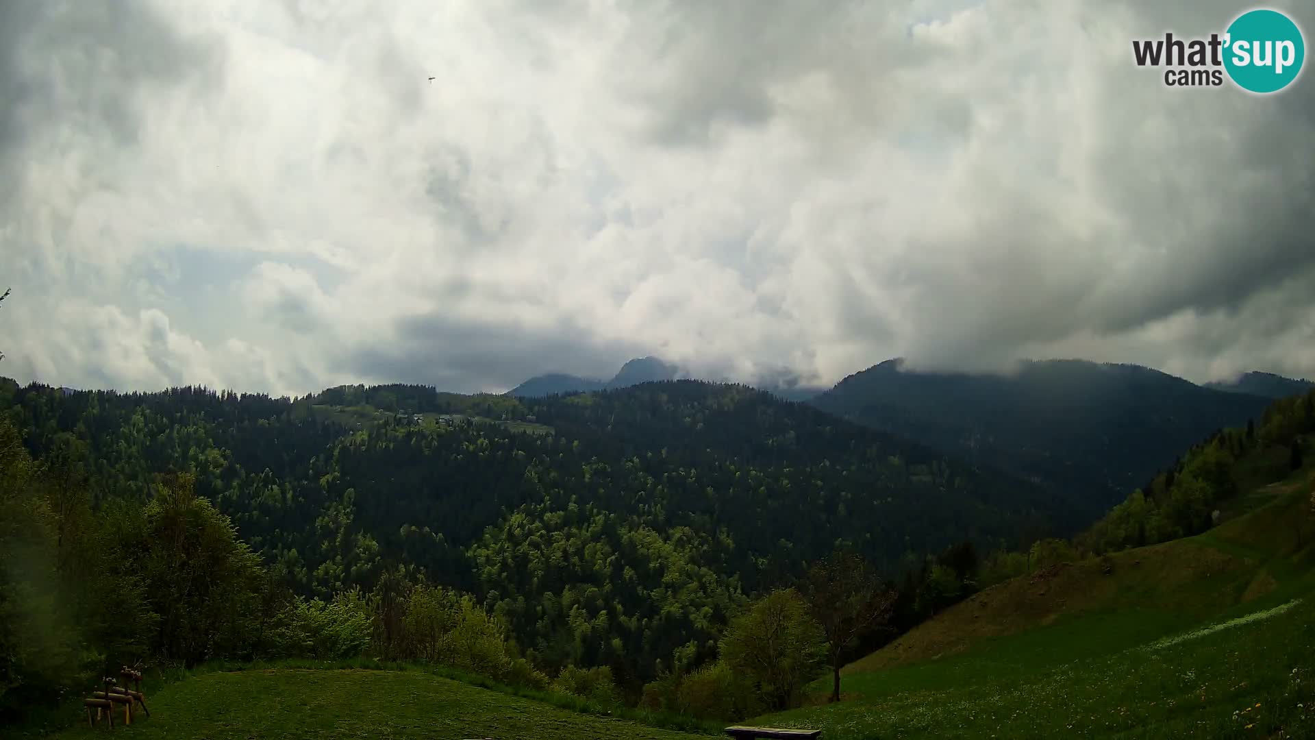 Webcam Brunarica Dražgoše – Liveblick auf Ratitovec (1666 m)