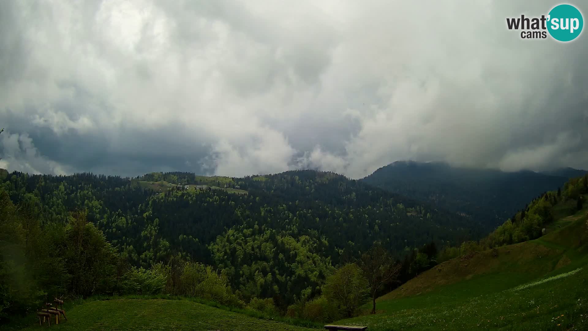 Webcam Brunarica Dražgoše – Live View of Ratitovec (1666 m)