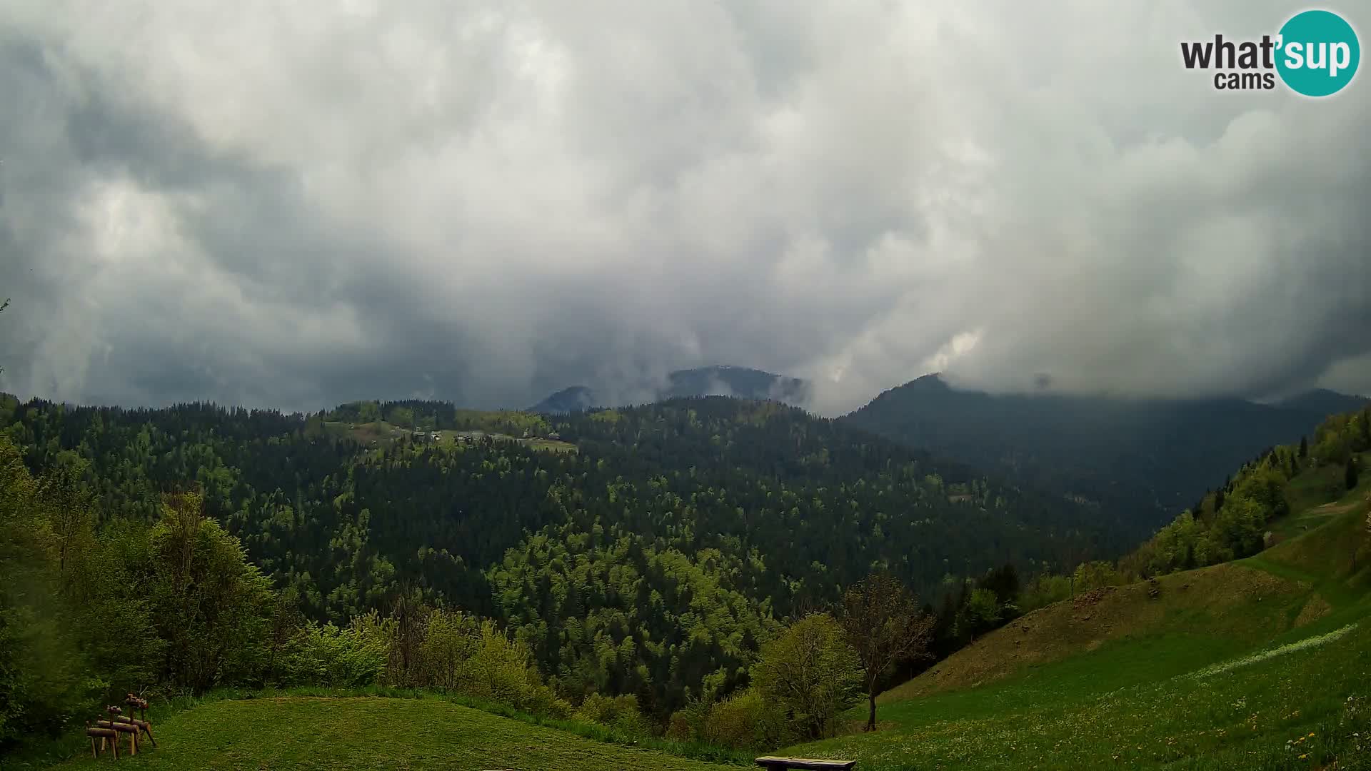 Webcam Brunarica Dražgoše – Live View of Ratitovec (1666 m)