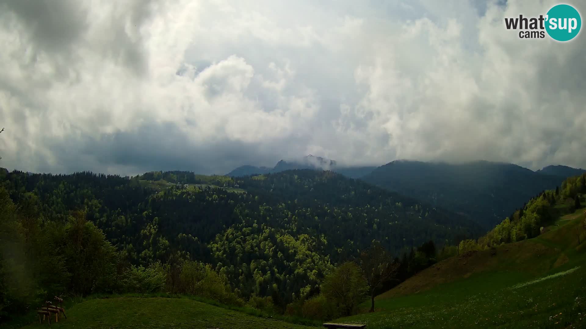 Webcam Brunarica Dražgoše – Liveblick auf Ratitovec (1666 m)