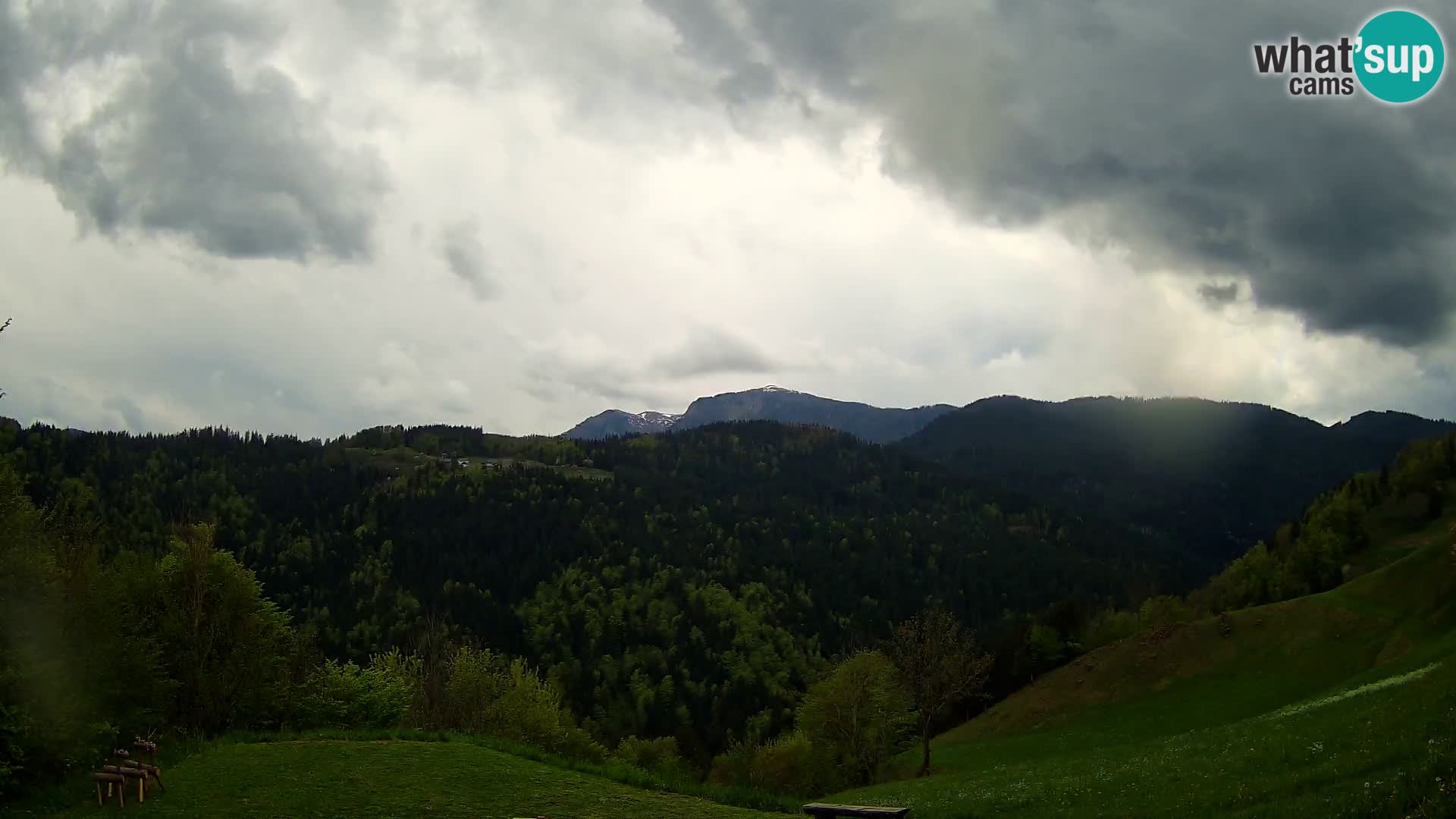 Webcam Brunarica Dražgoše – Live View of Ratitovec (1666 m)